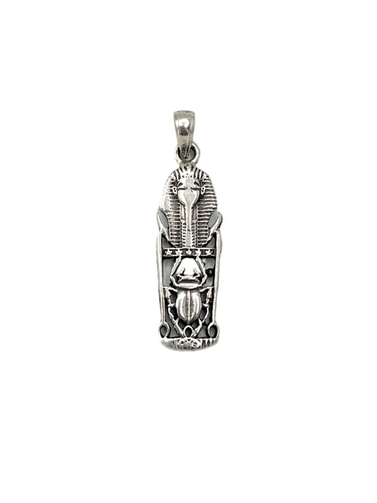 Silver Pharaoh Scarab Pendants