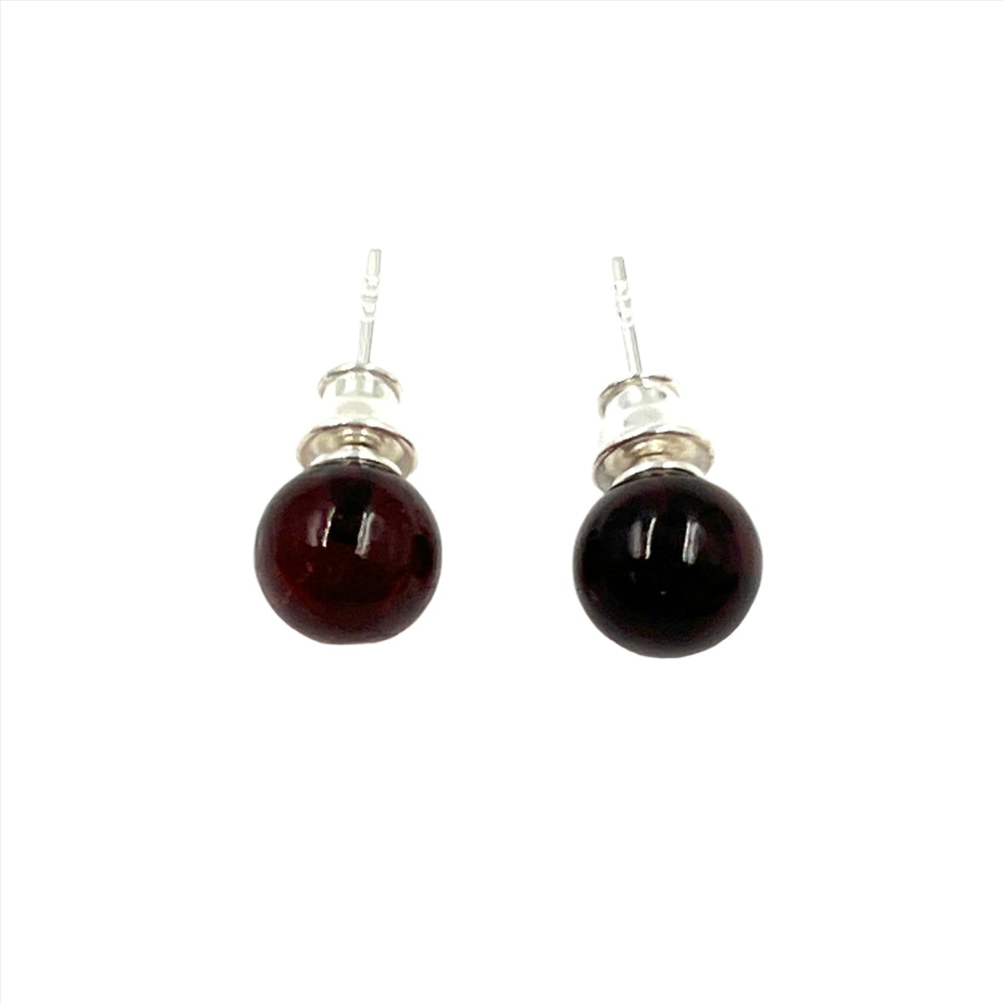 Cherry Amber Ball Studs