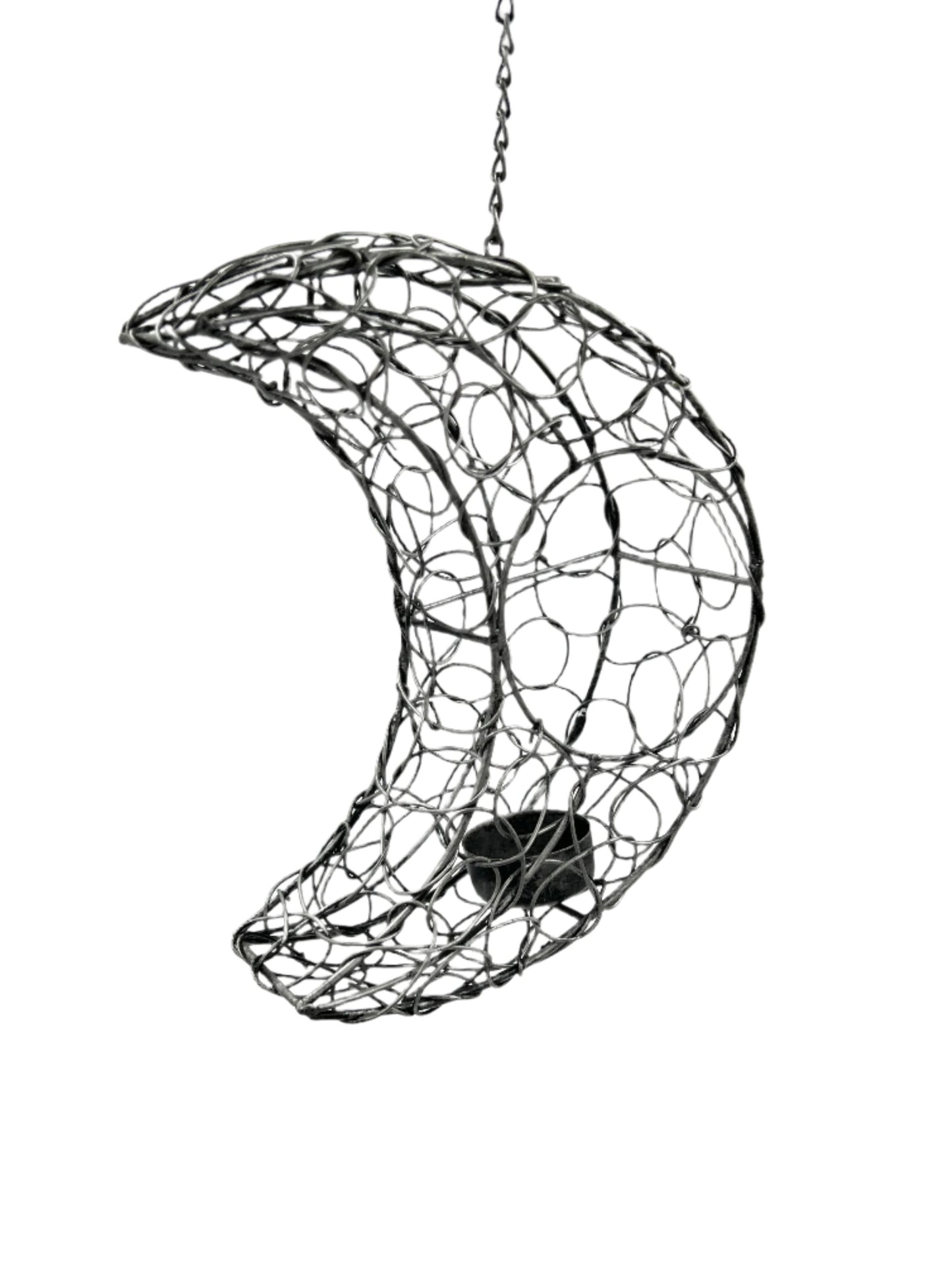 Metal Moon Hanging Candle Holder
