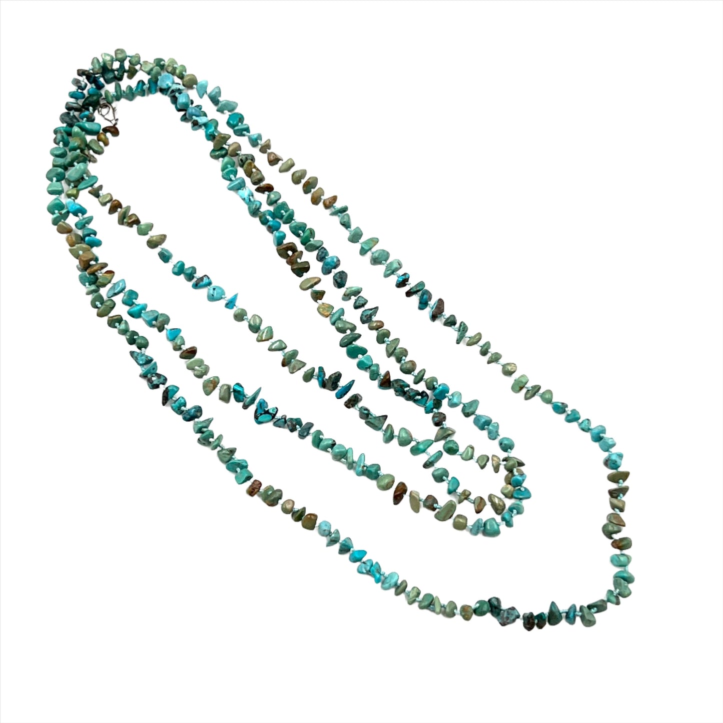 Hand Knotted Chip Turquoise Necklace