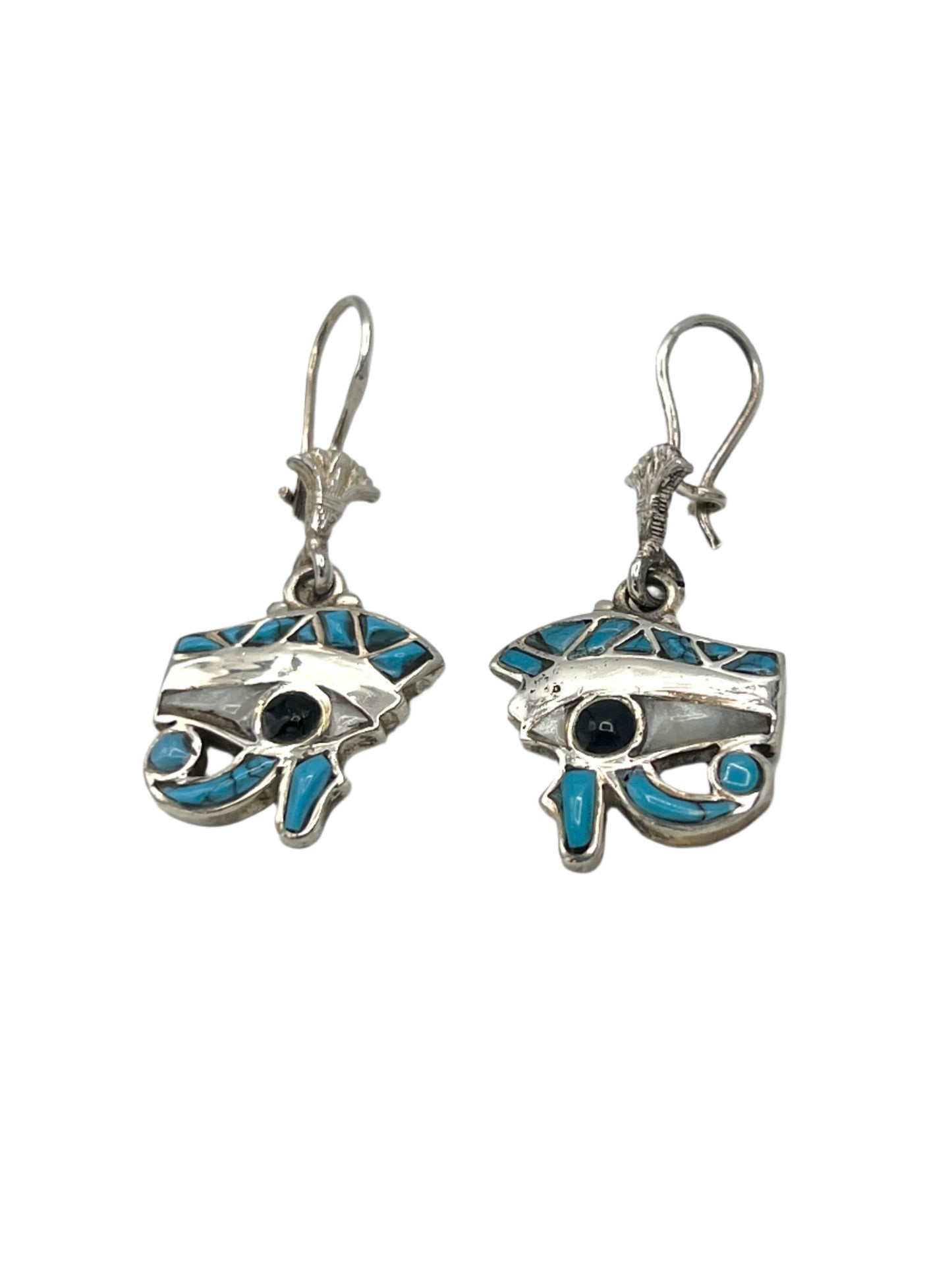 Silver Eye of Horus Earrings