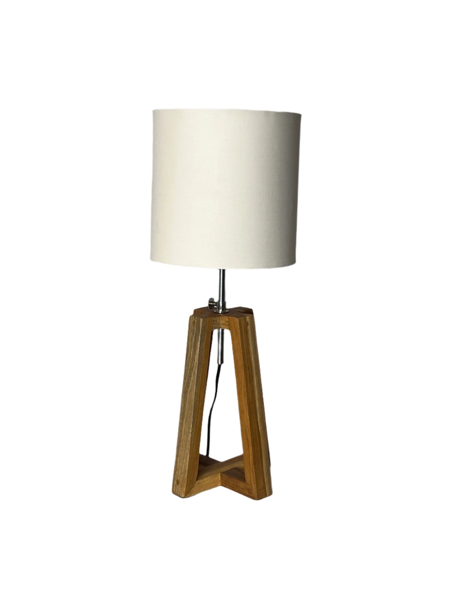 Teak Triangular Table Lamp