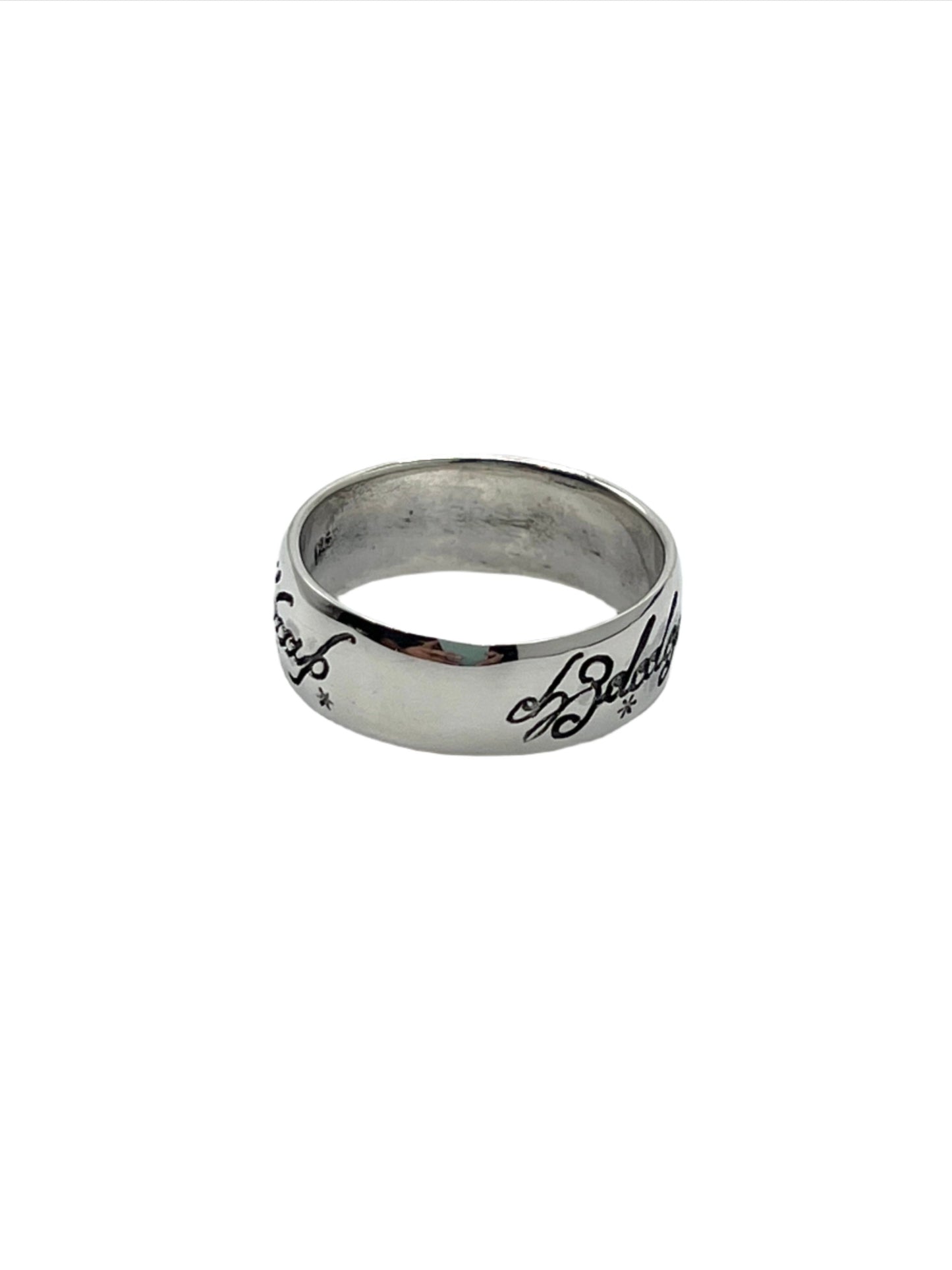 Sterling Silver Lord of the Rings Wide Band Ring