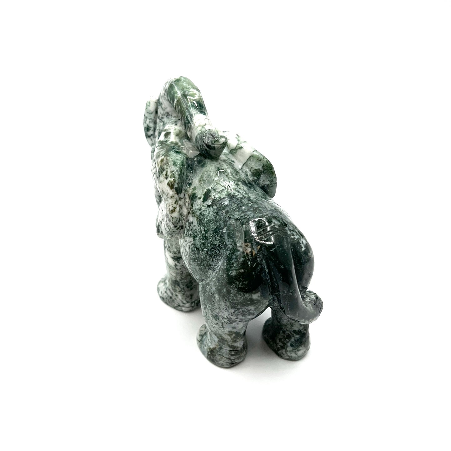 Moss Agate Elephants