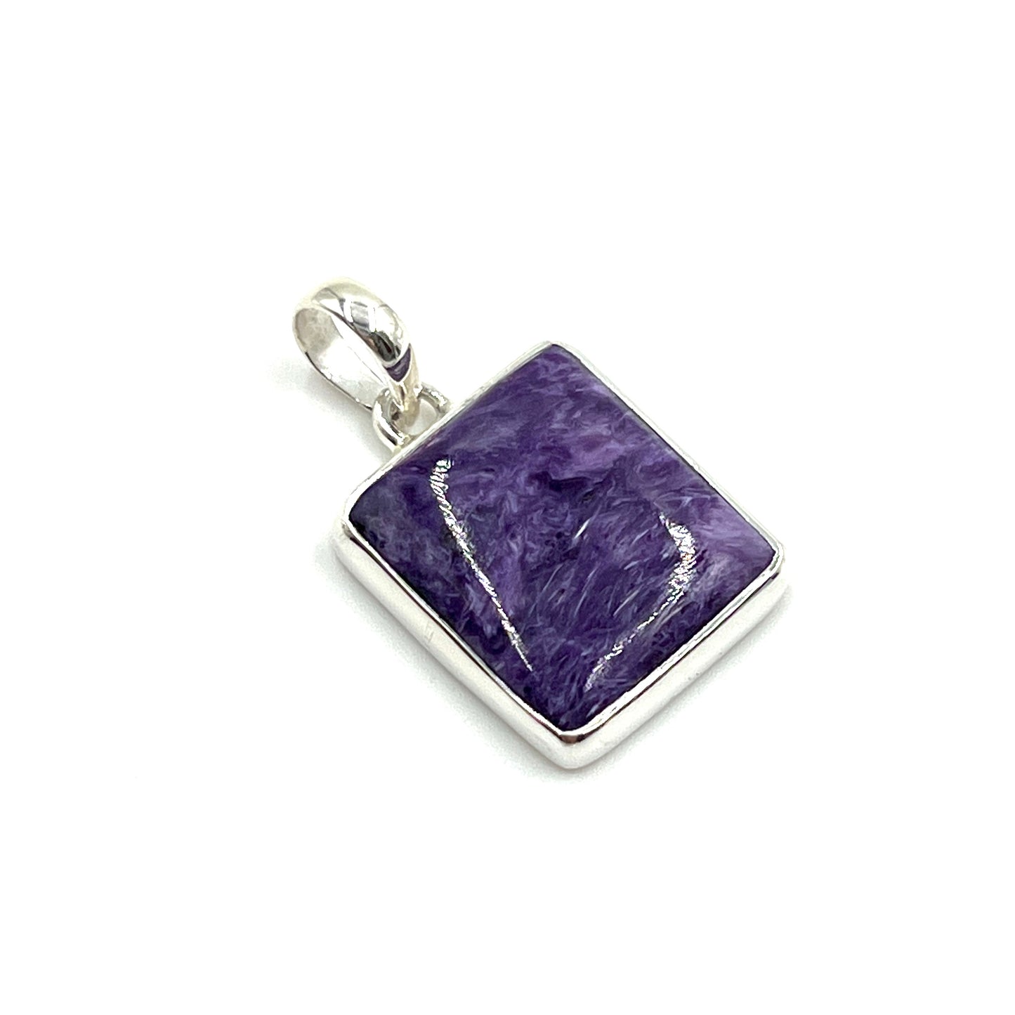 Sterling Silver Charoite Freeform Pendants