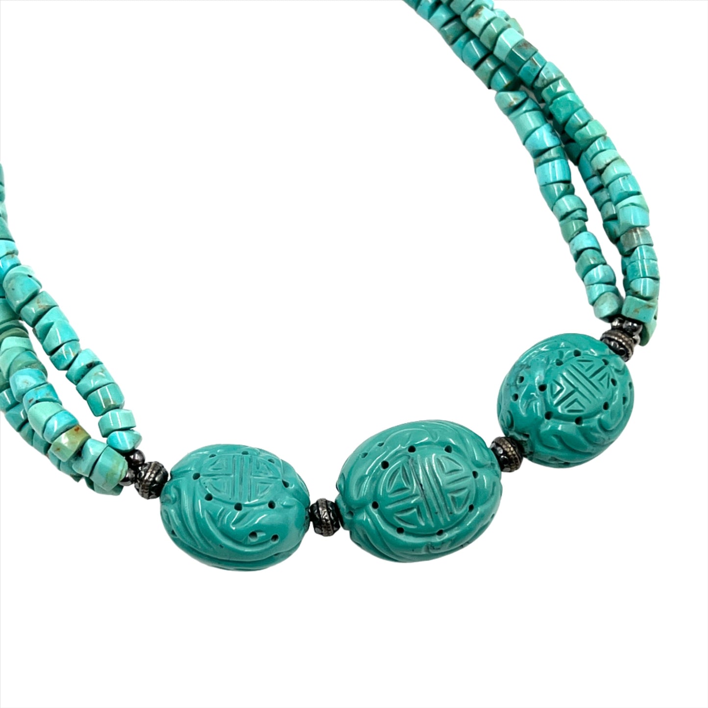 Hand Carved Turquoise Necklace