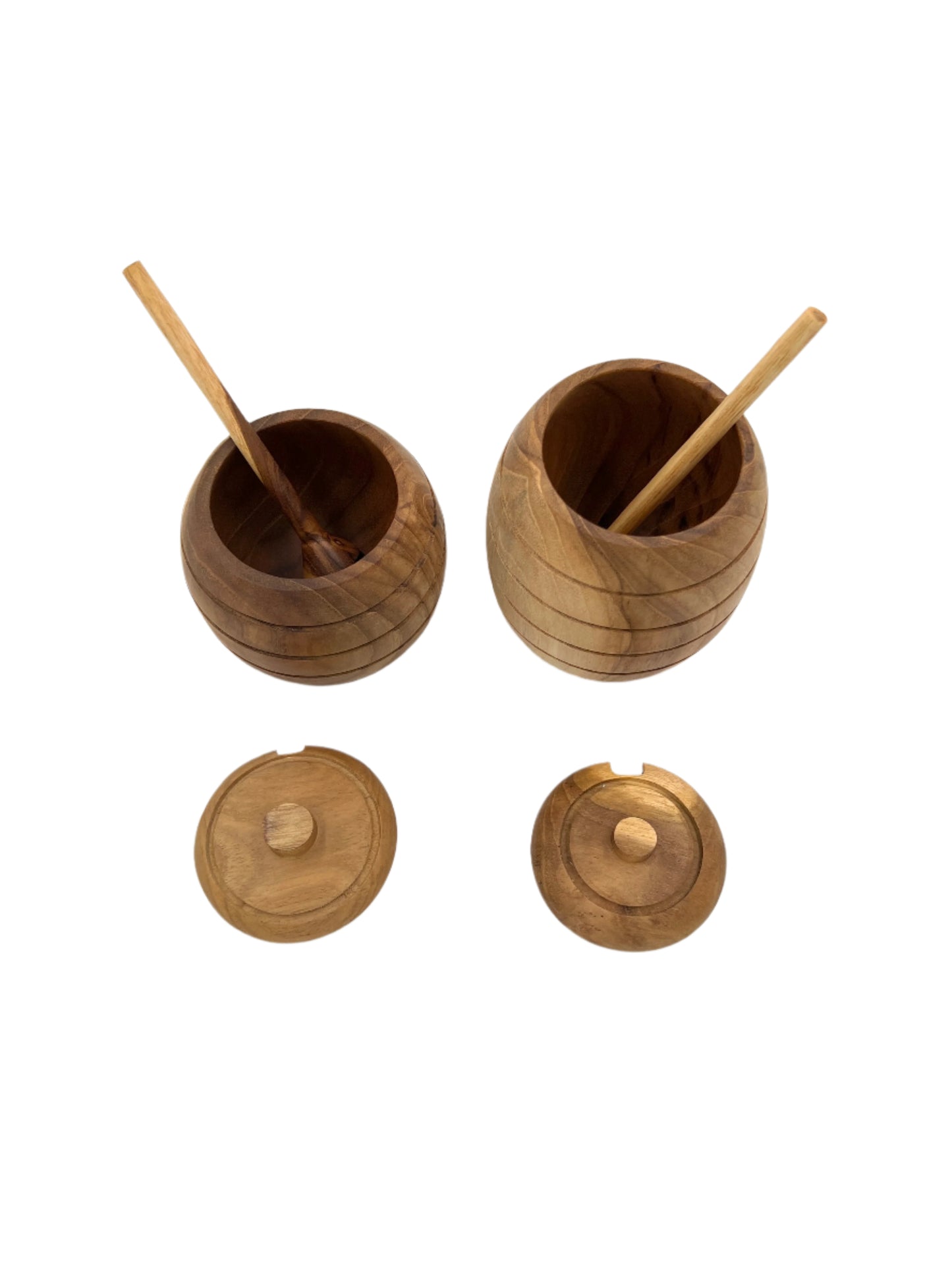 Honey Dipper Teak Jar
