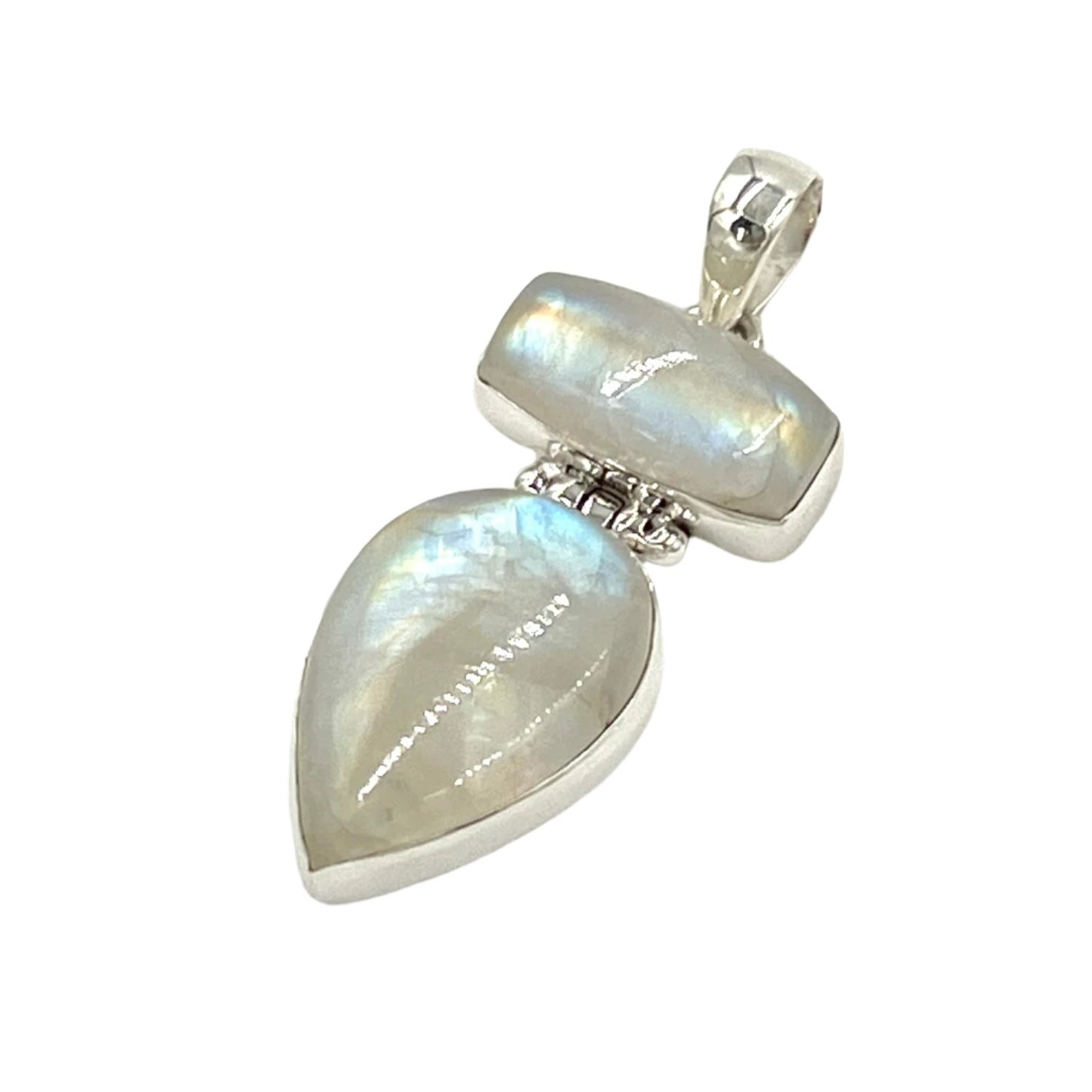 Sterling Silver Double Moonstone Pendants
