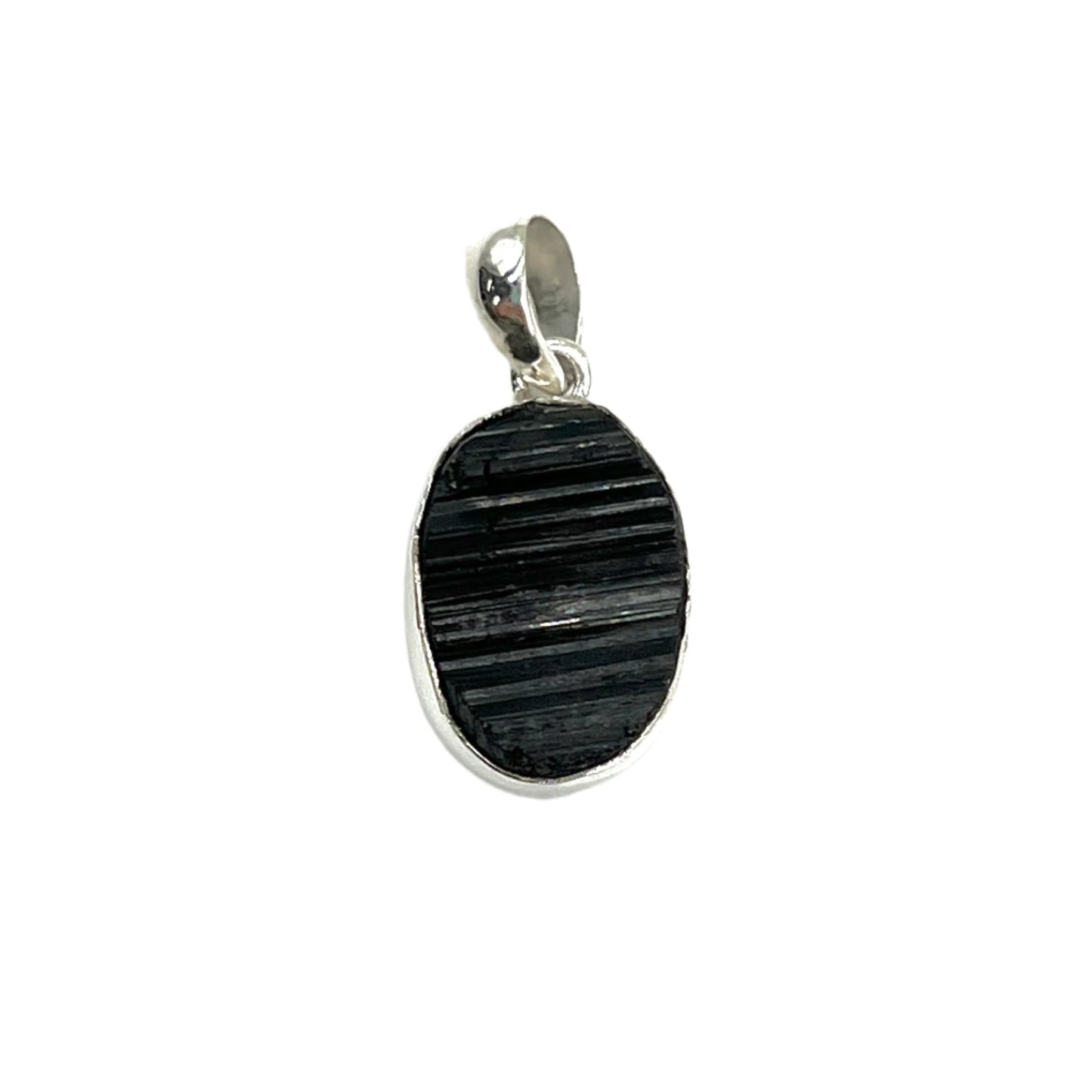 Black Tourmaline Oval Pendants
