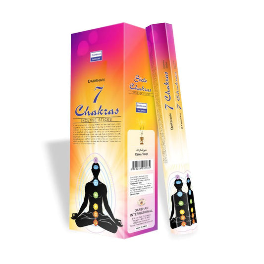 Darshan 7 Chakras Incense 20 Hex Pack