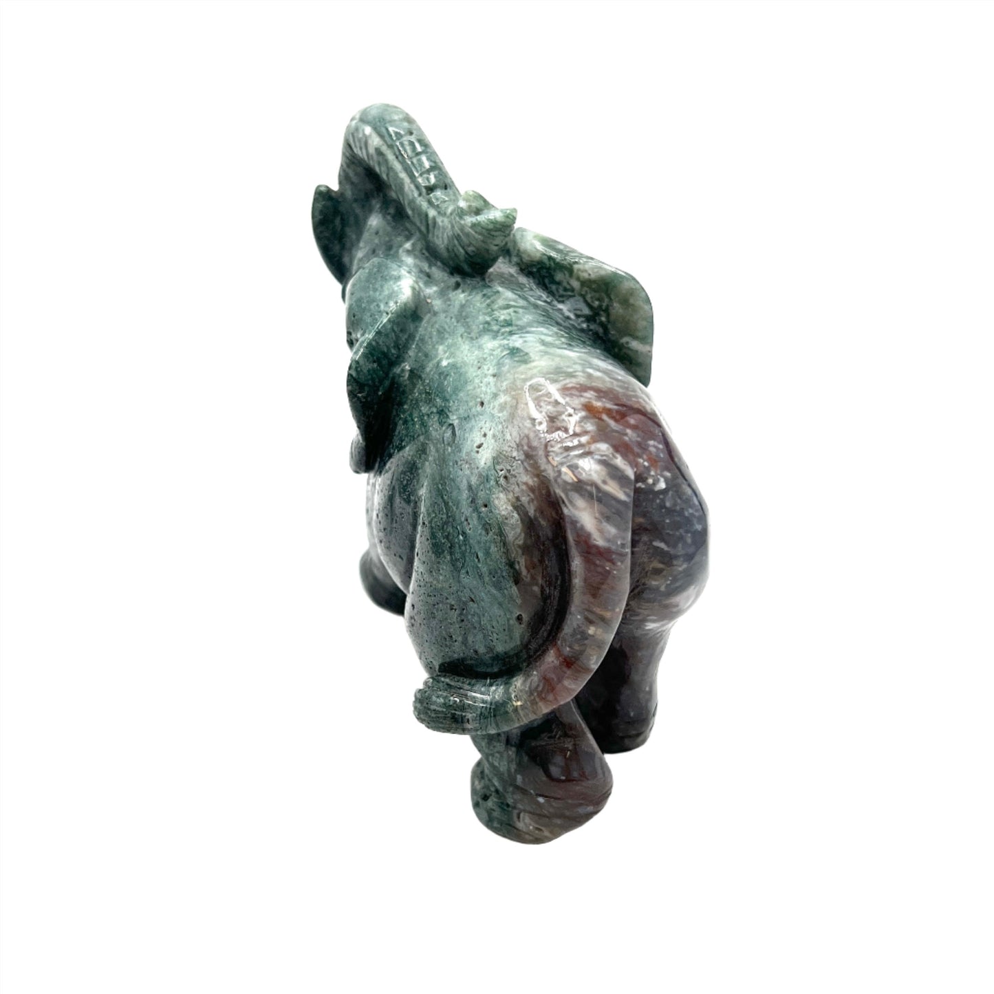 Moss Agate Elephants