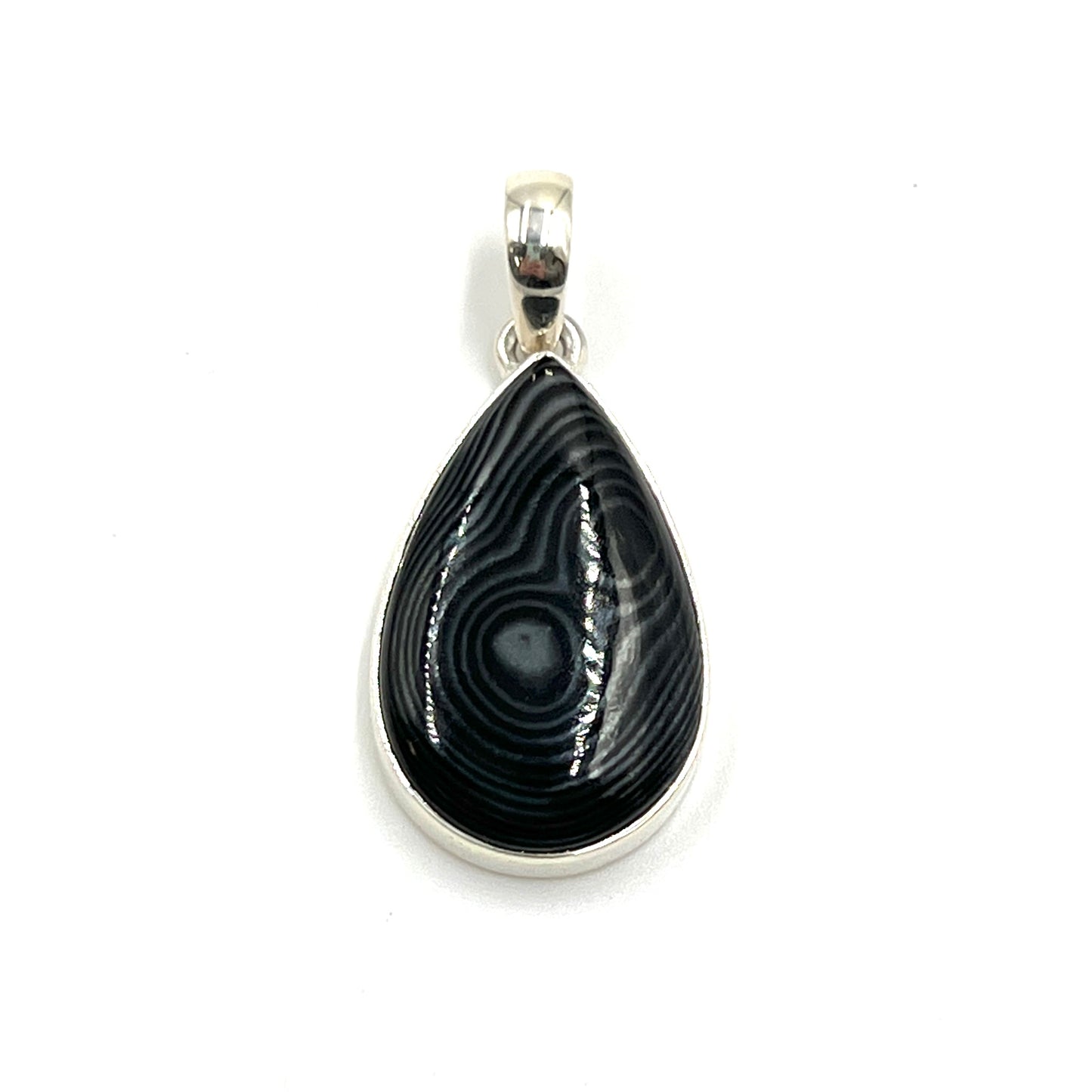 Psilomelane Teardrop Pendants