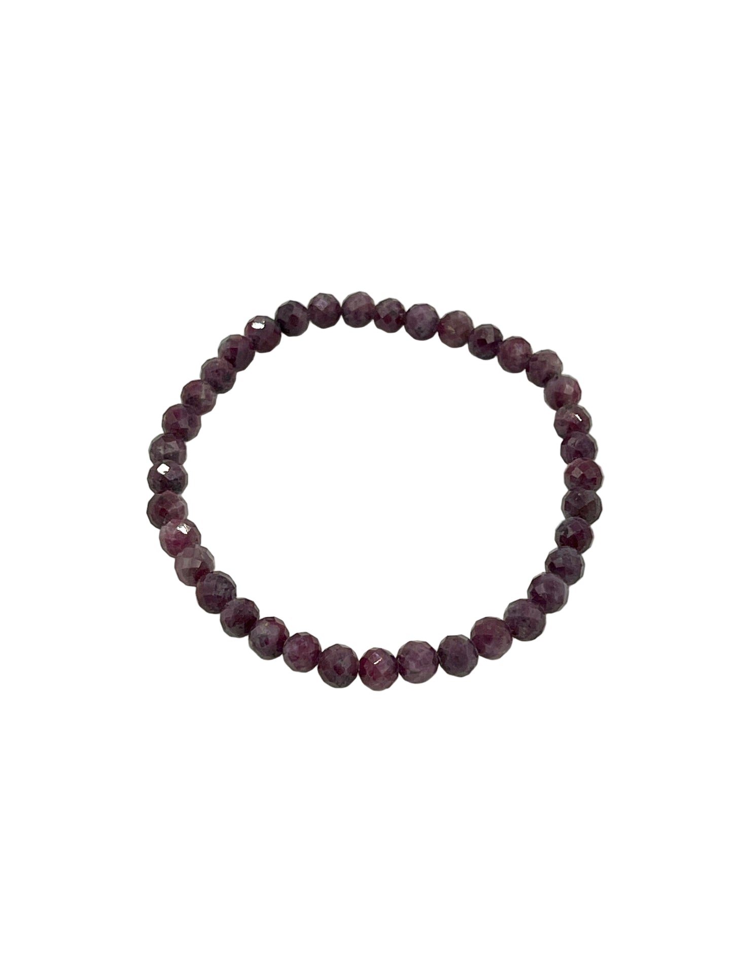 Faceted Ruby Stretchy Bracelets