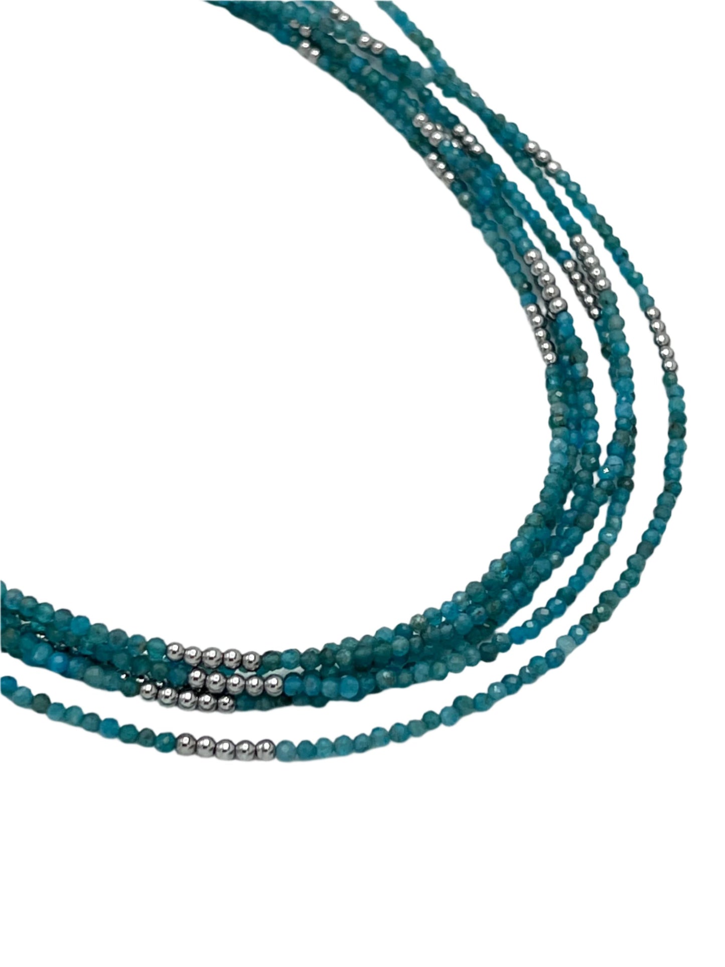Sterling Silver Faceted Gemstone Beaded Necklace