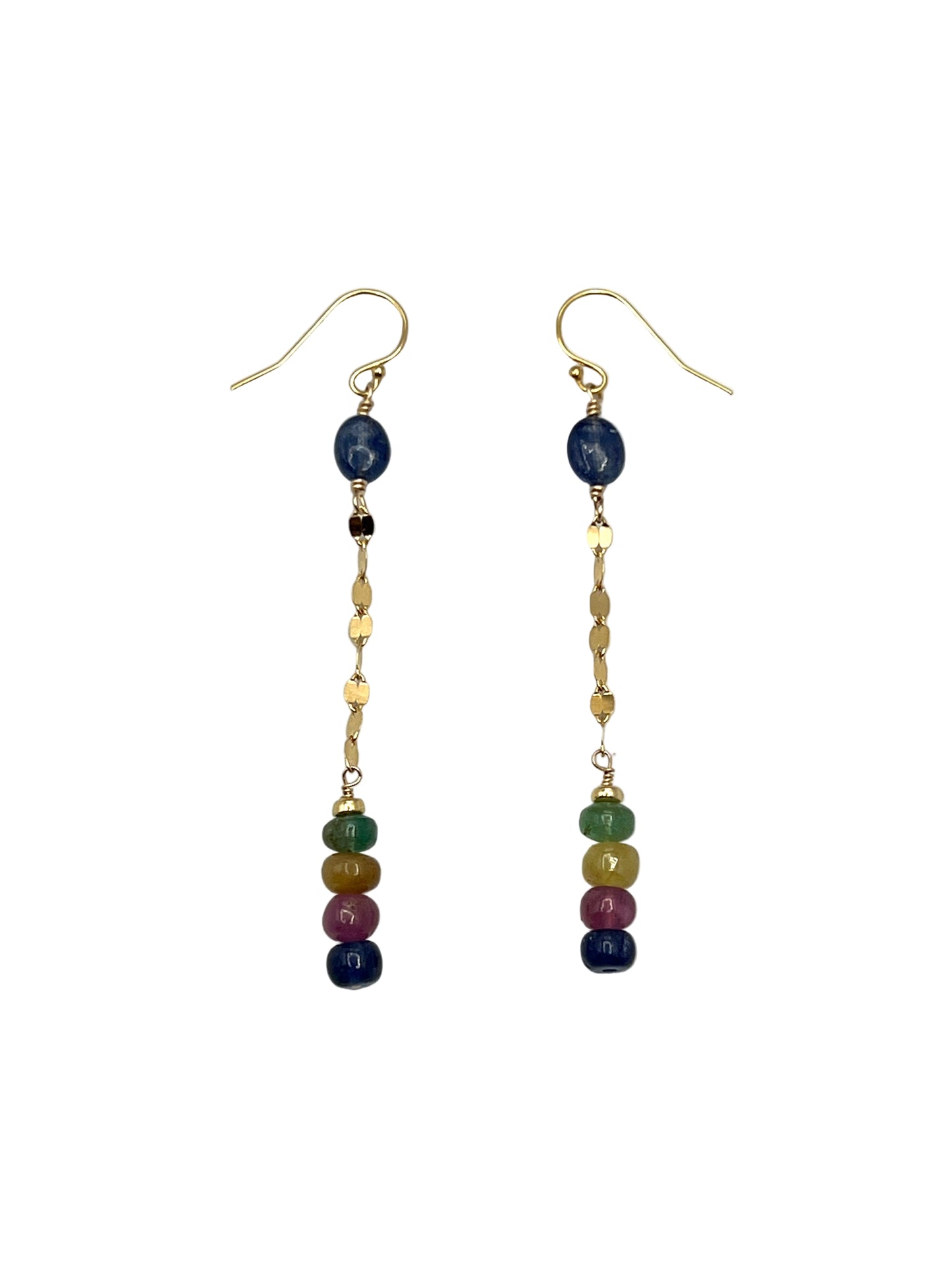 Multi Sapphire Gold Filled Earrings