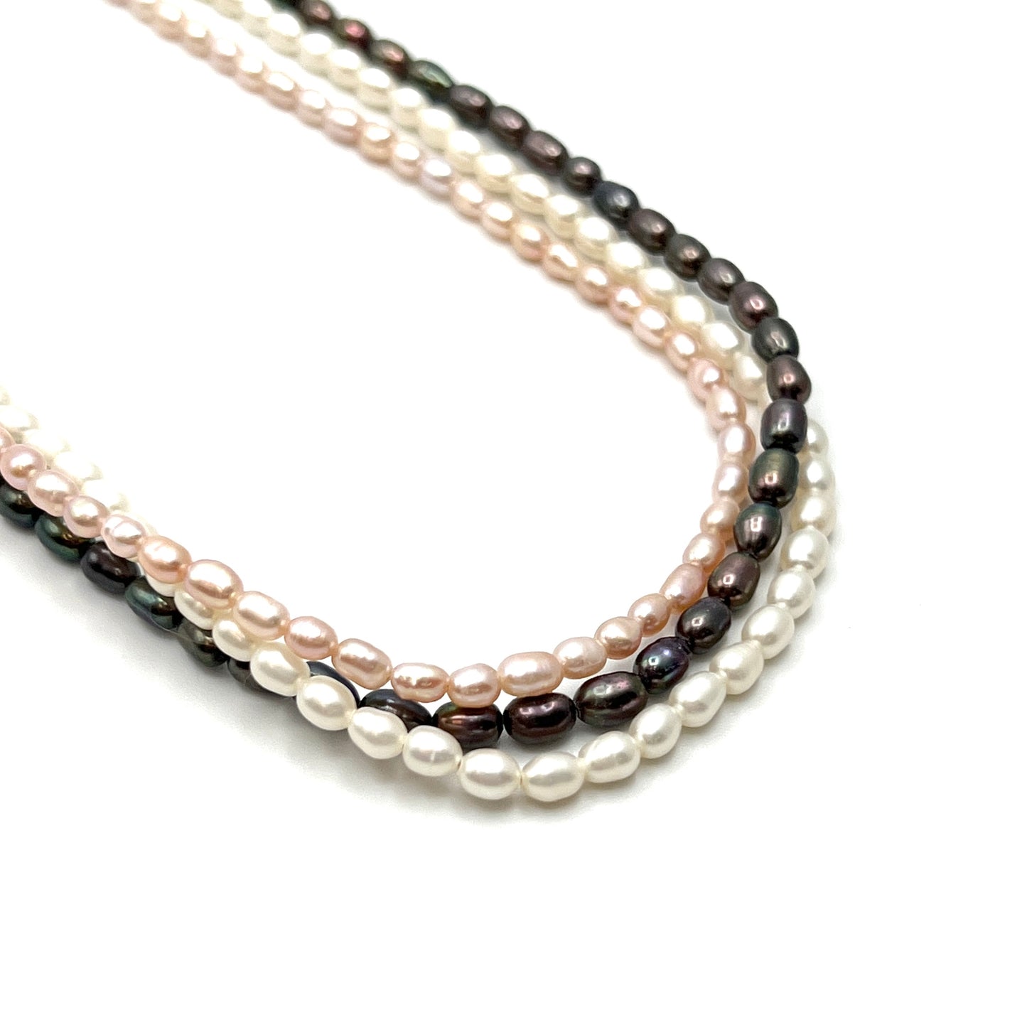 Sterling Silver Multi Strand Pearl Necklace