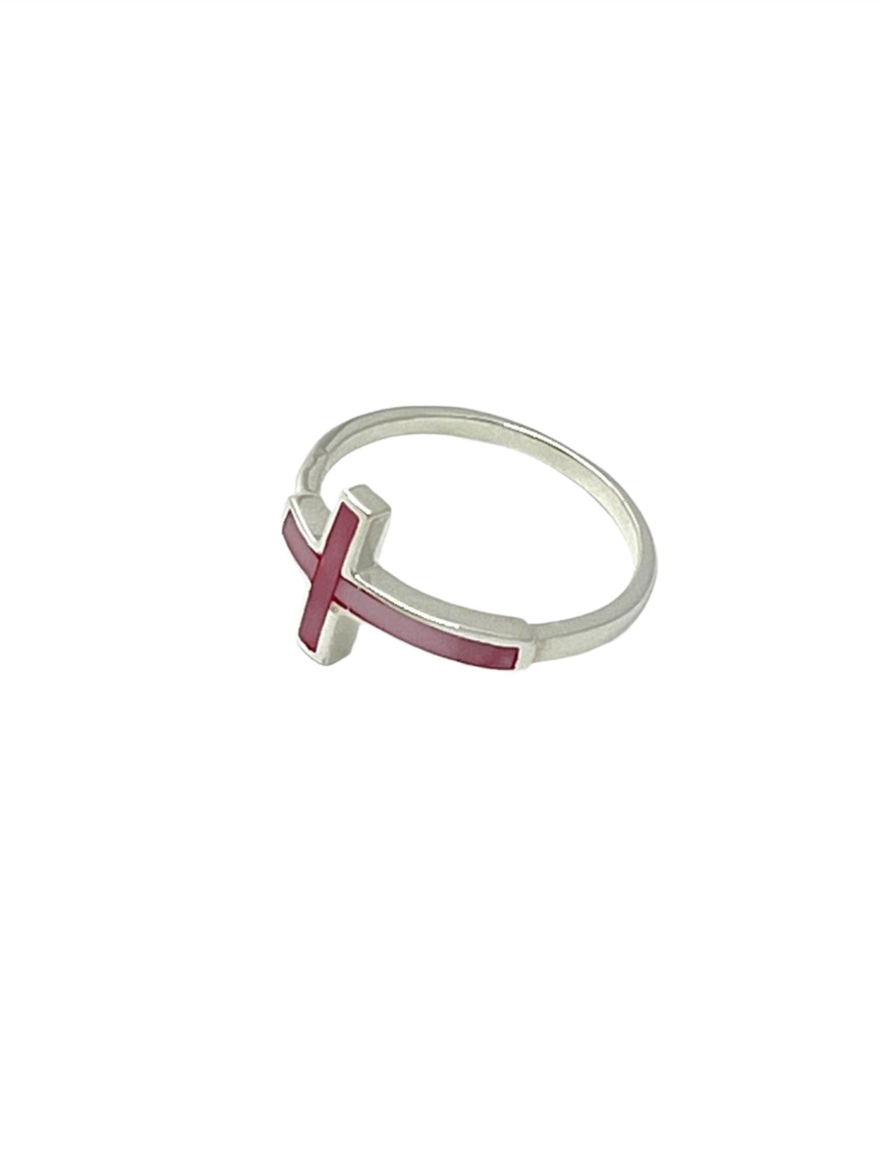Sterling Silver Shell Cross Ring