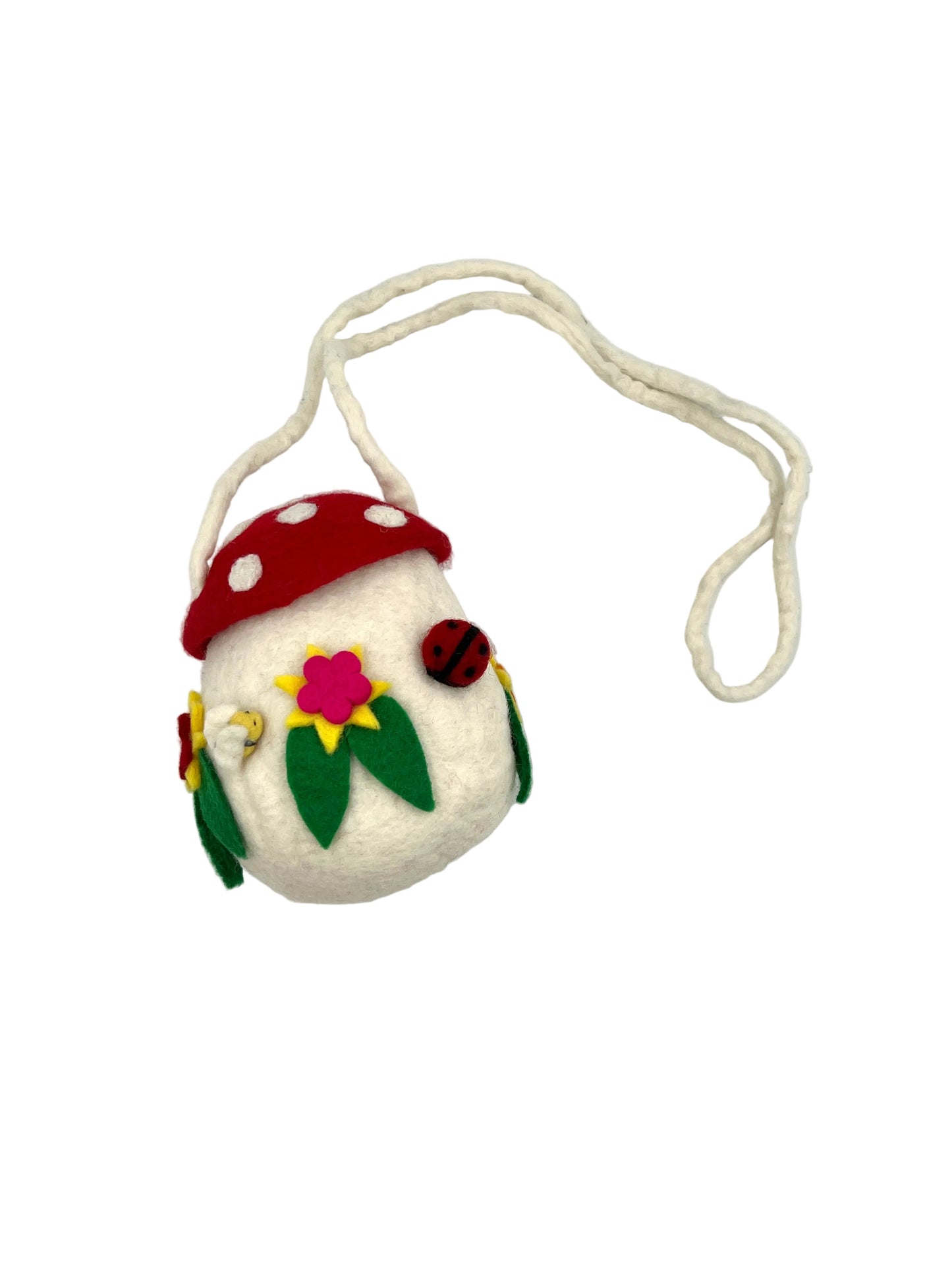 Hand felted Red Mushroom Bag