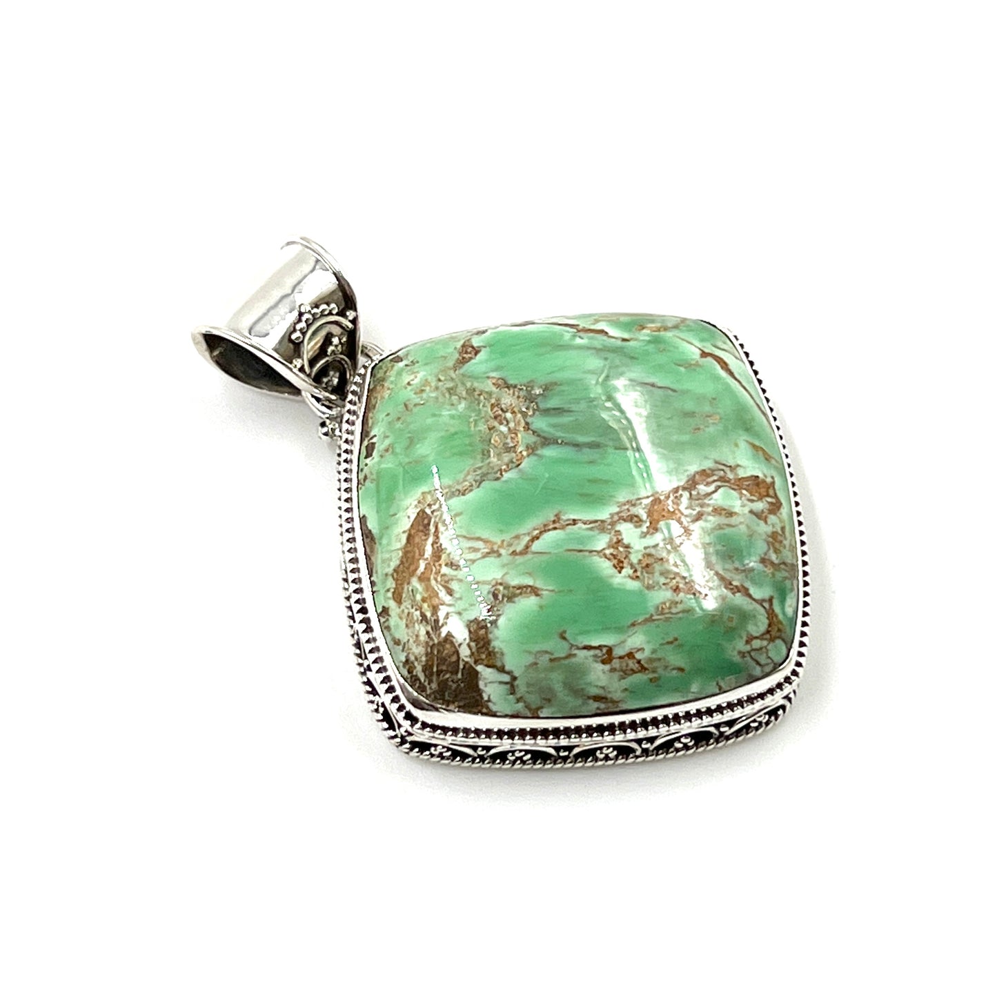 Sterling Silver Variscite Filigree Pendant