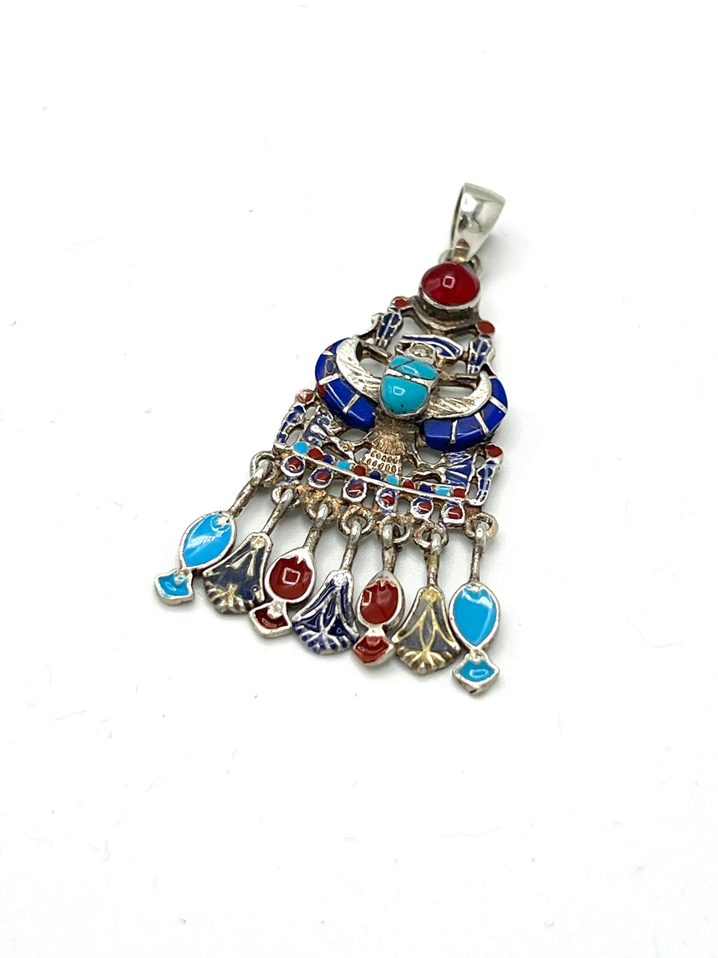 Silver Scarab Dangle Pendants