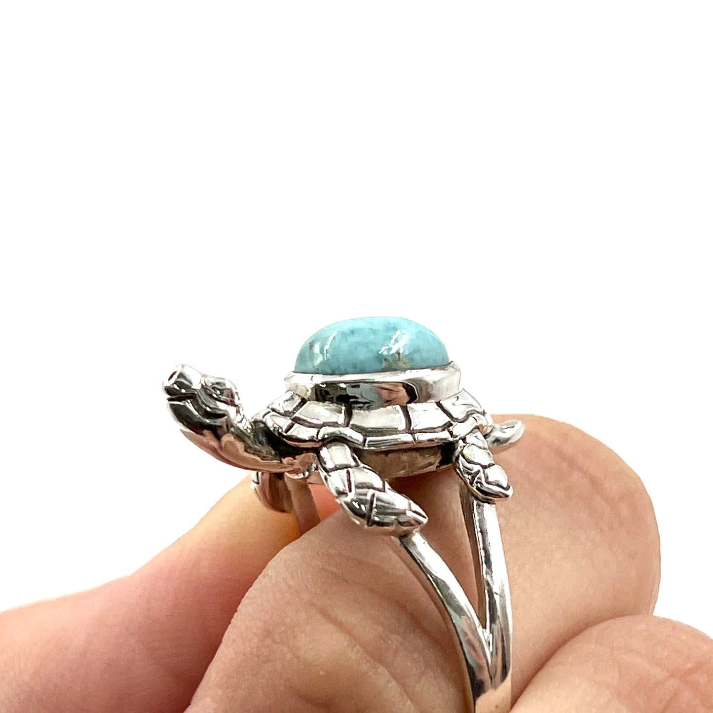 Larimar Sea Turtle Ring