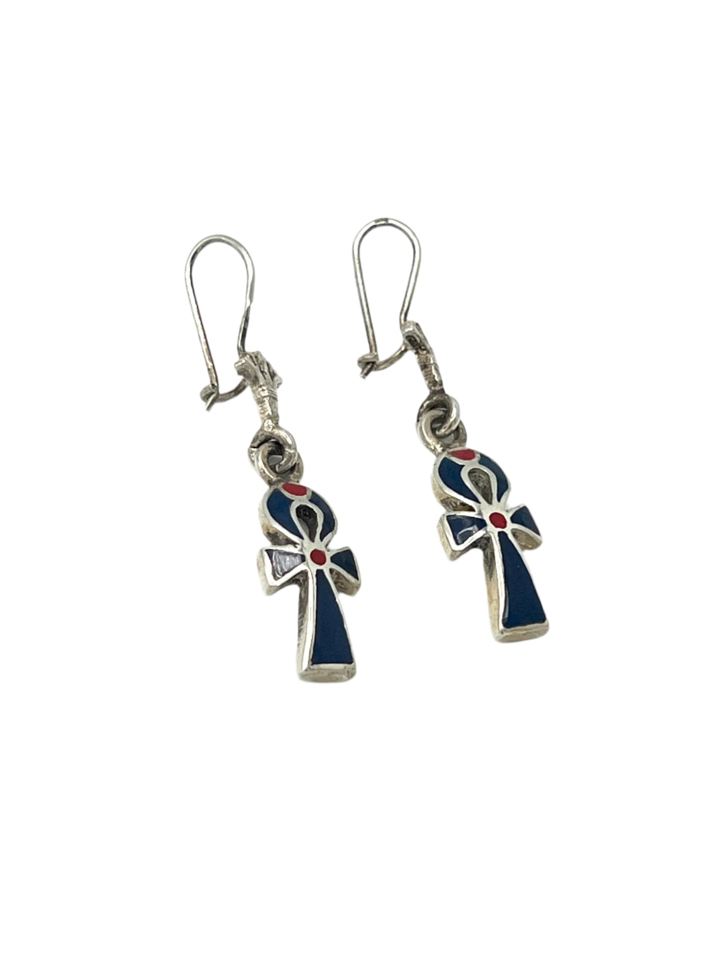 Silver Ankh Earrings