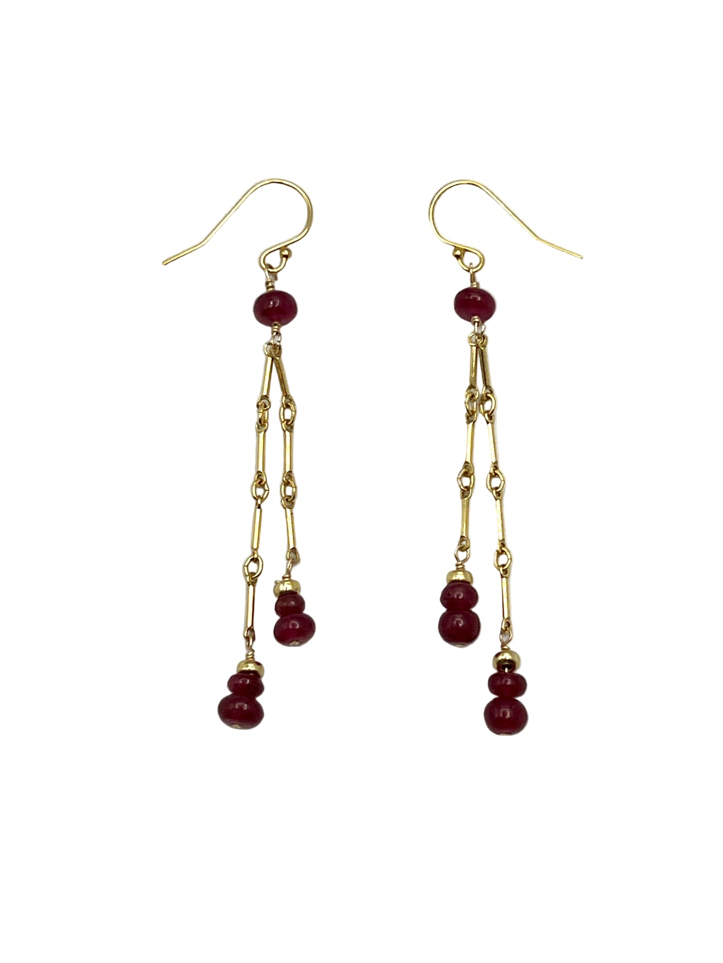 Sapphire & Ruby Gold Filled Earrings