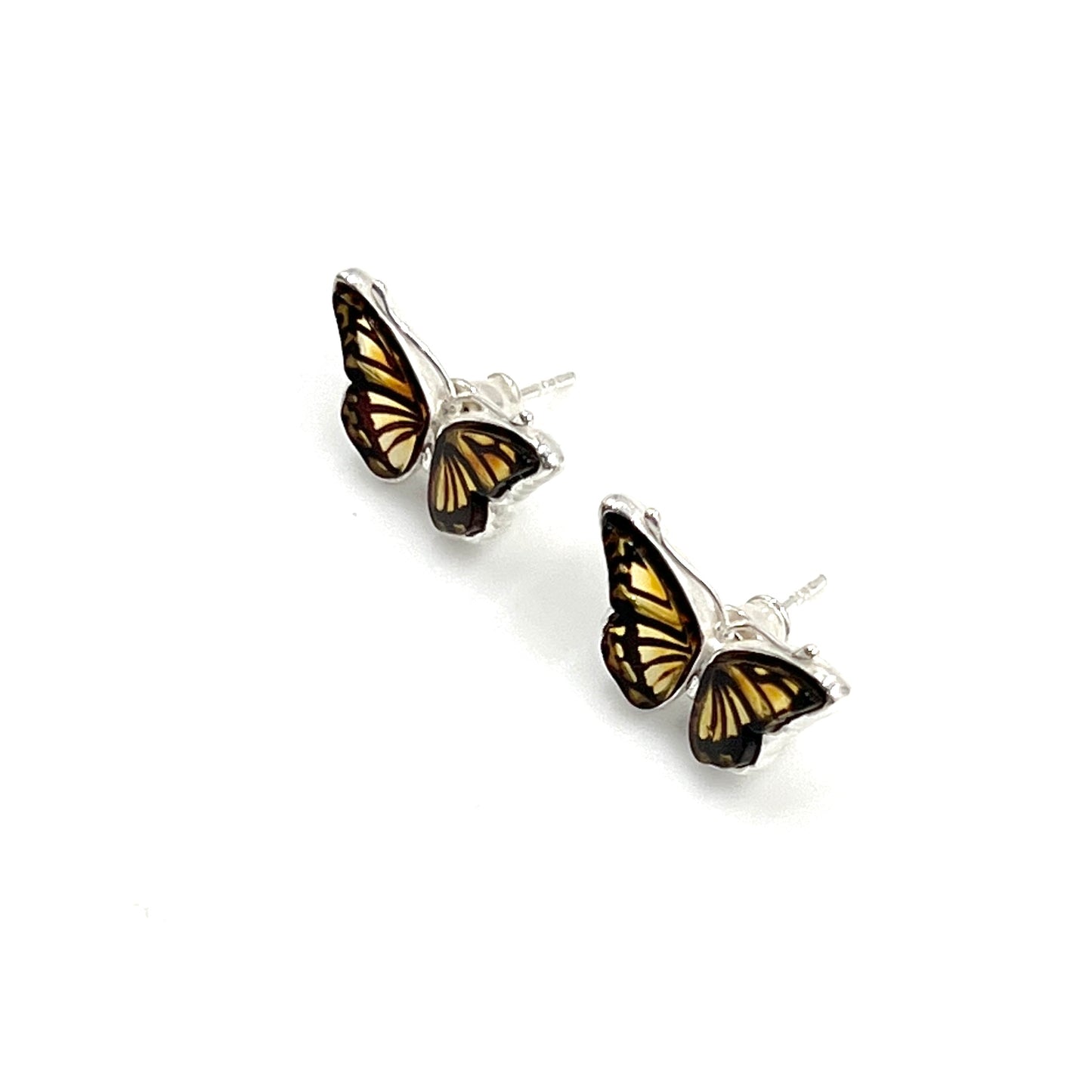Amber Butterfly Studs