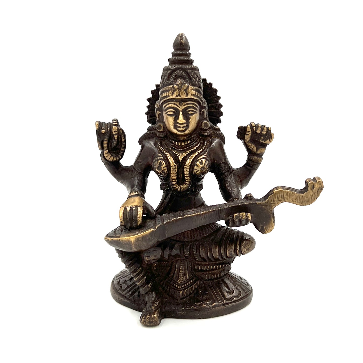 Hand Finished Brass Saraswati Statue
