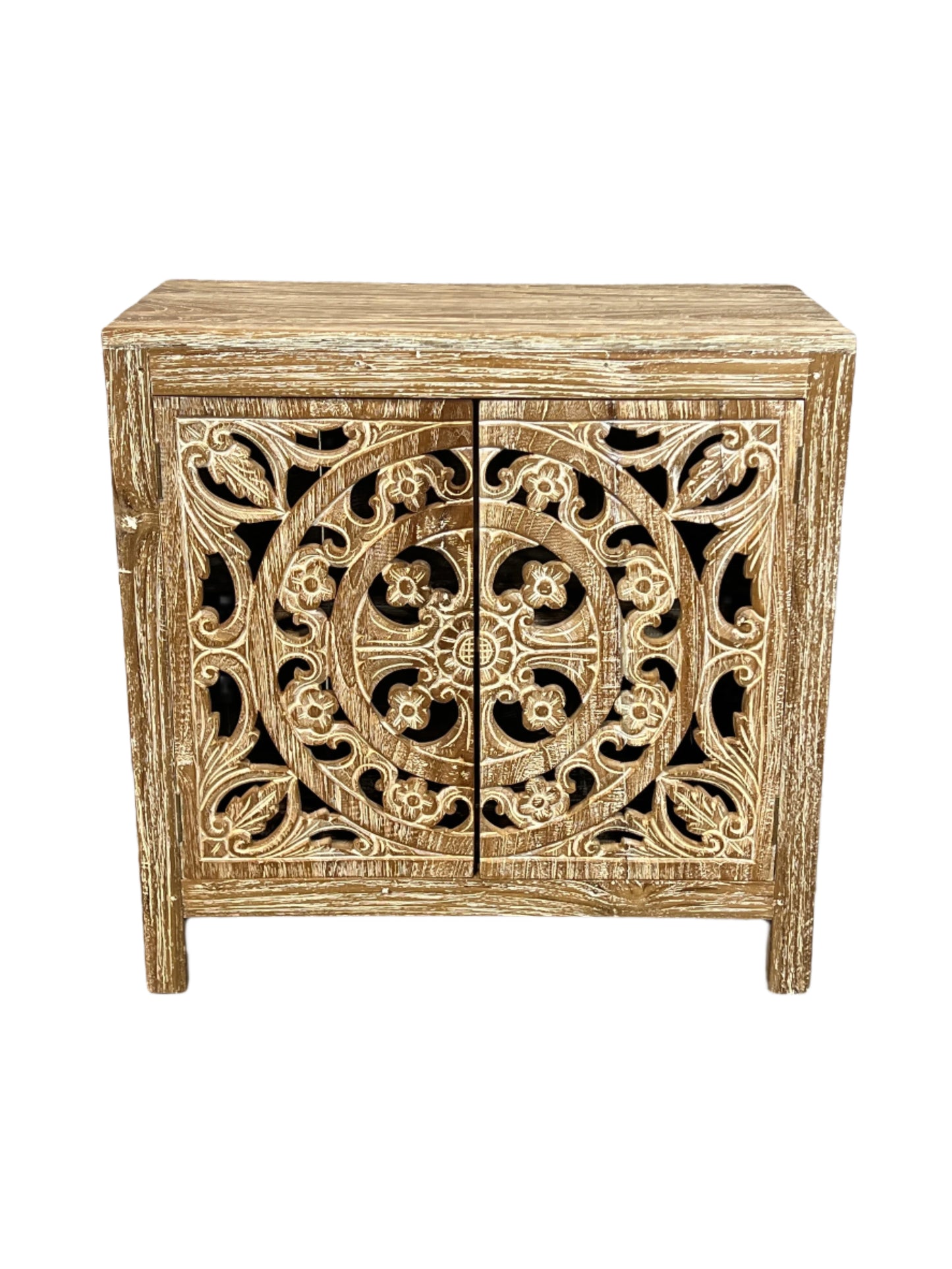 White Washed Teak Mandala Vanity