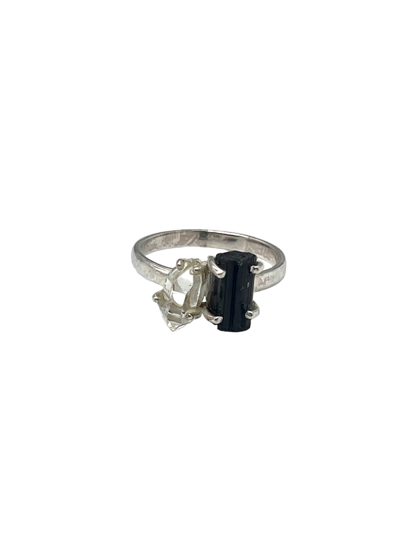 Black Tourmaline & Pakimer Diamond Rings