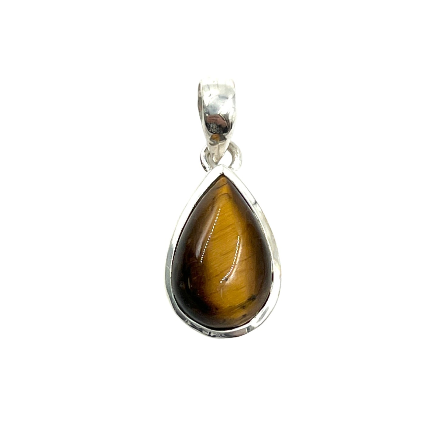 Sterling Silver Tigers Eye Teardrop Pendants