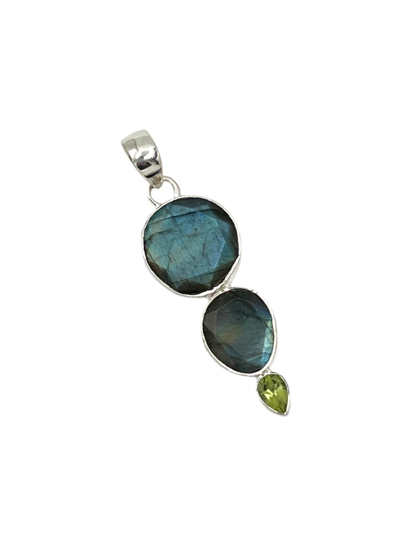 Silver Labradorite Faceted Pendants