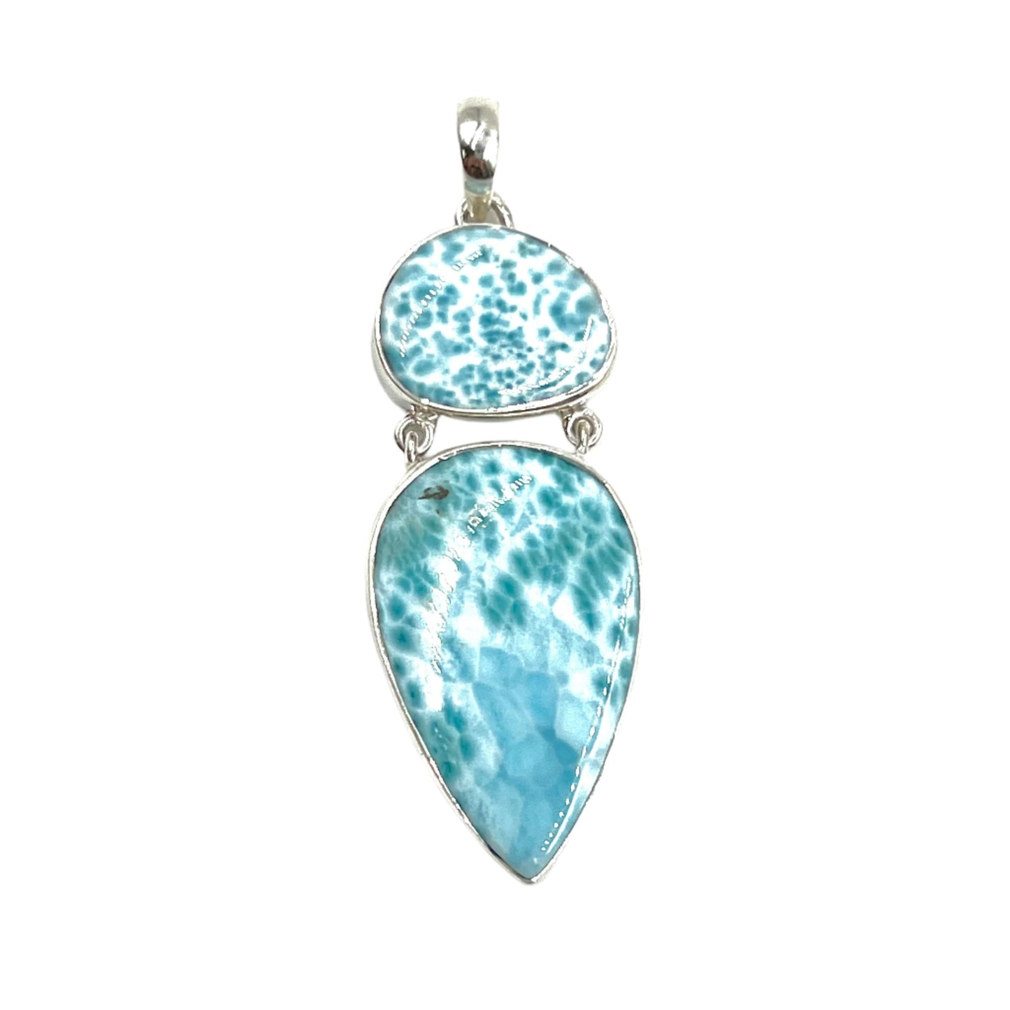 Sterling Silver Double Larimar Pendant