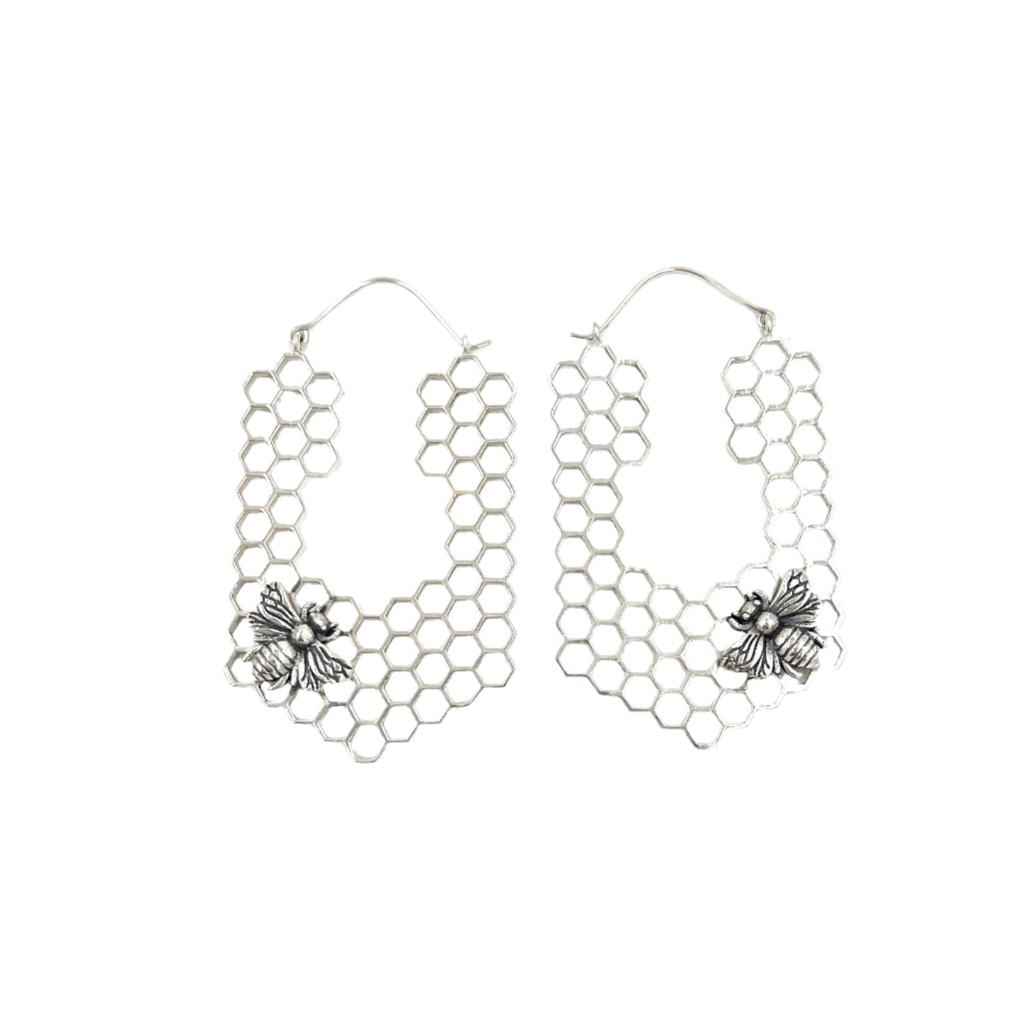 Honey Comb Bee Earrings