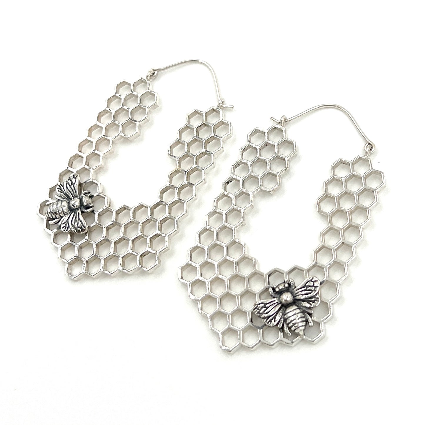 Honey Comb Bee Earrings
