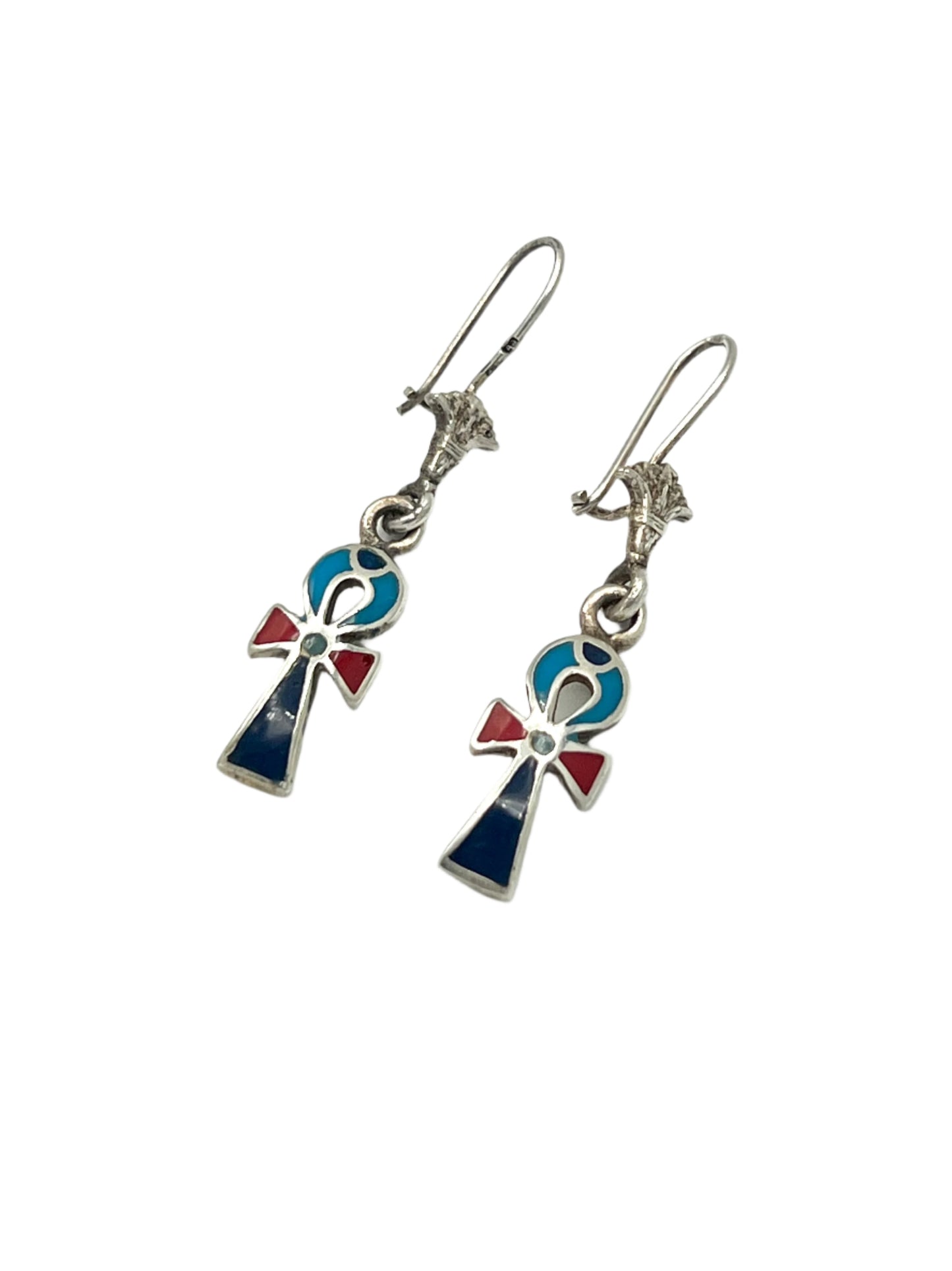 Silver Ankh Earrings