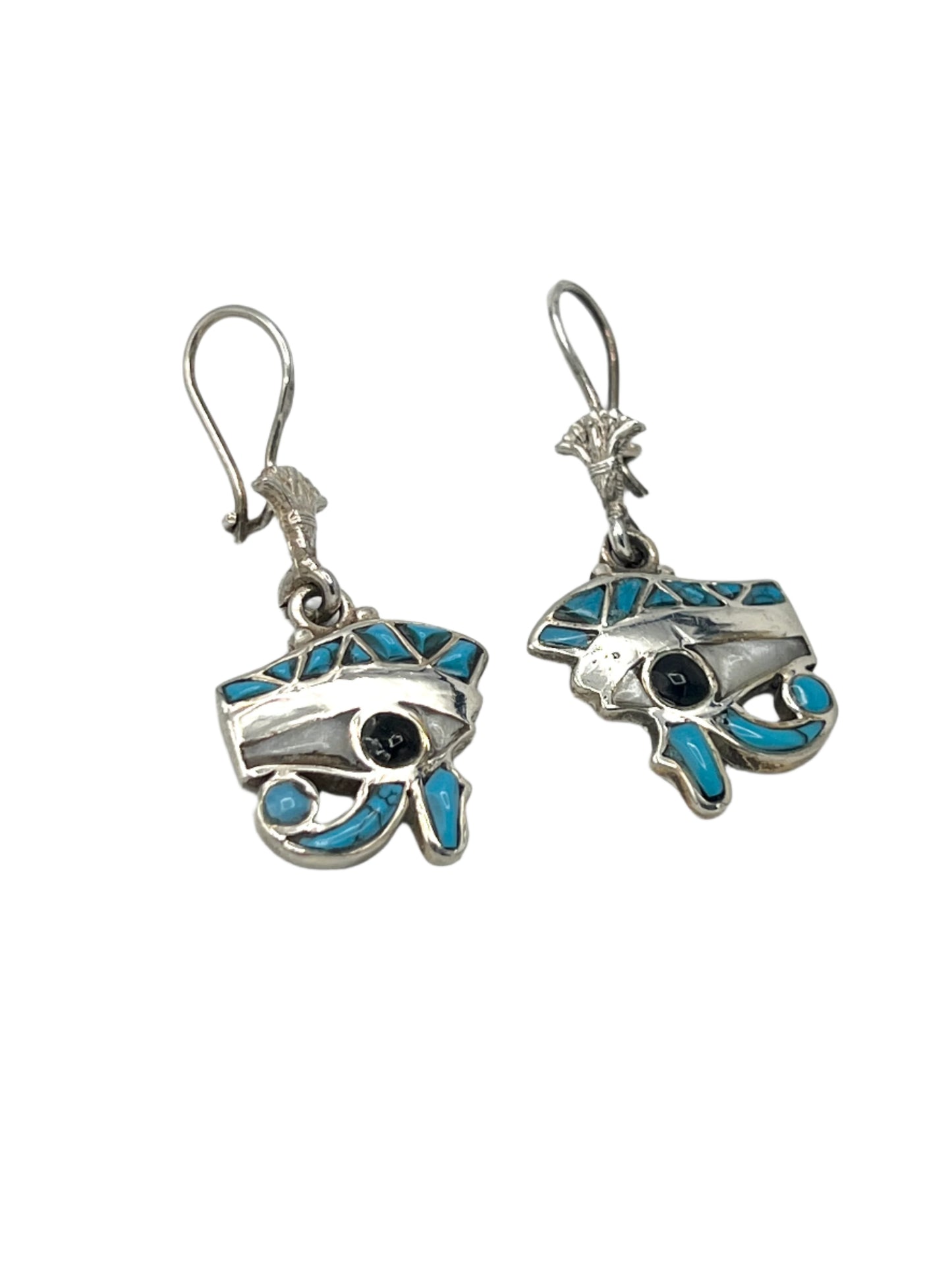 Silver Eye of Horus Earrings