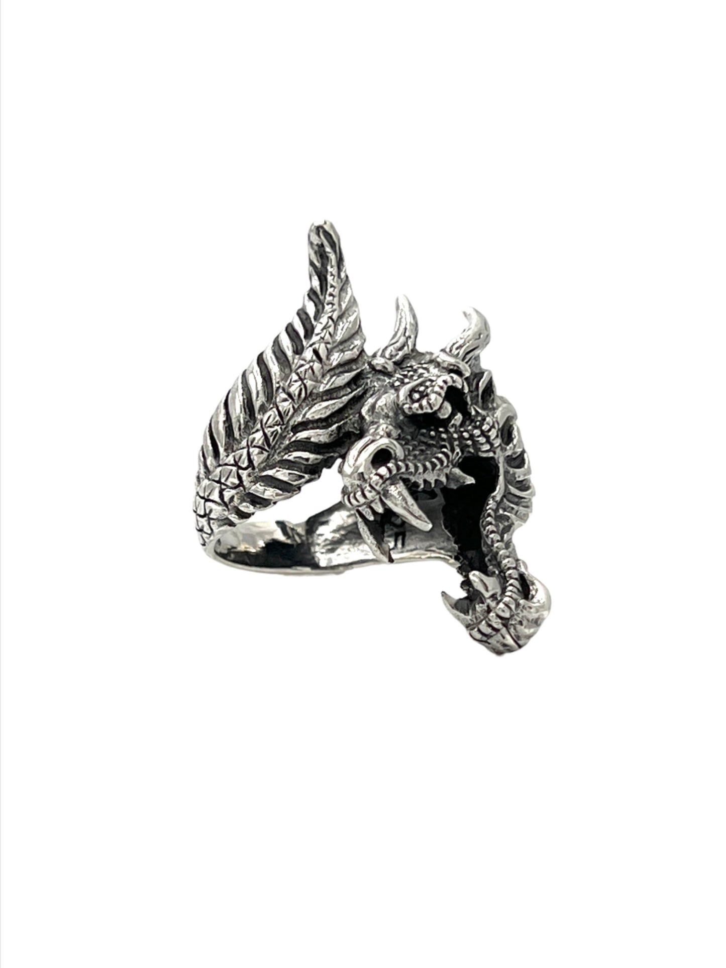 Sterling Silver Dragon Ring
