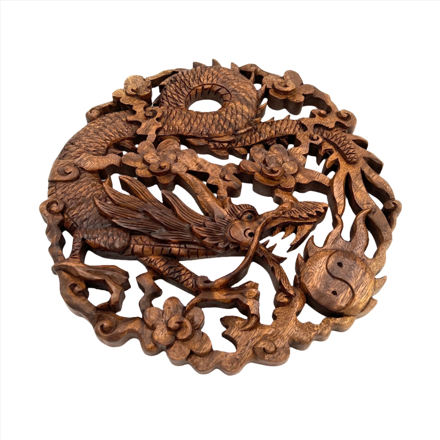 Dragon Yin Yang Panel Carving