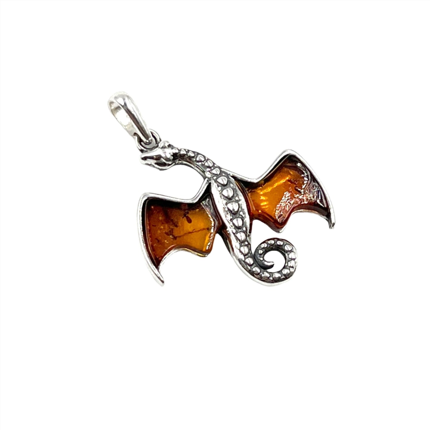 Amber Flying Dragon Pendant