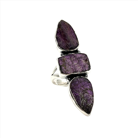 Sterling Silver Raw Purpurite Ring