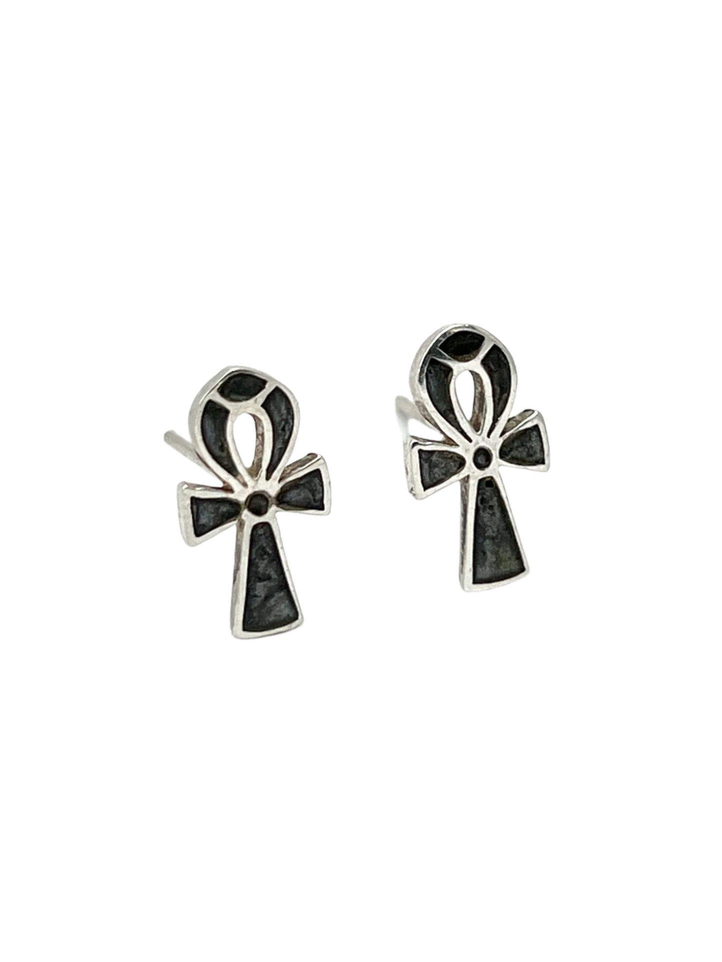 Silver Ankh Studs