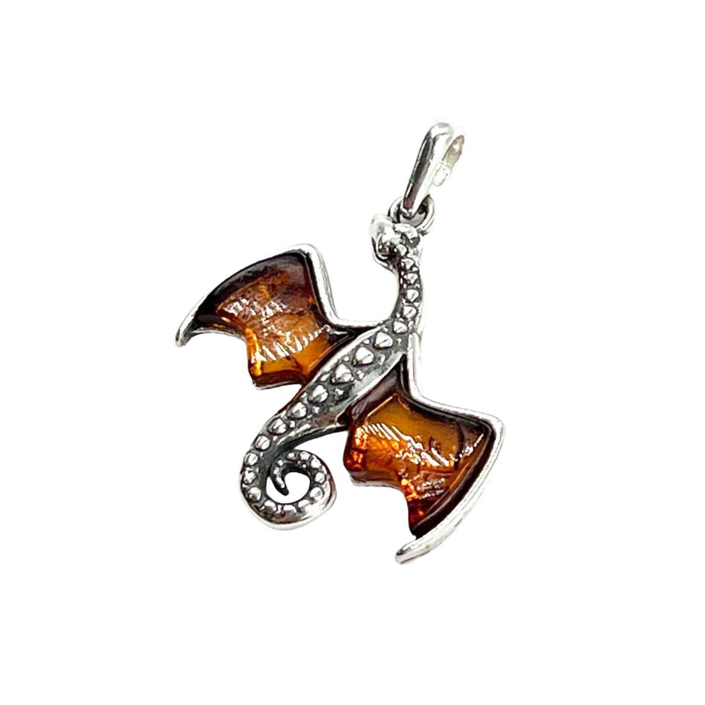 Amber Flying Dragon Pendant