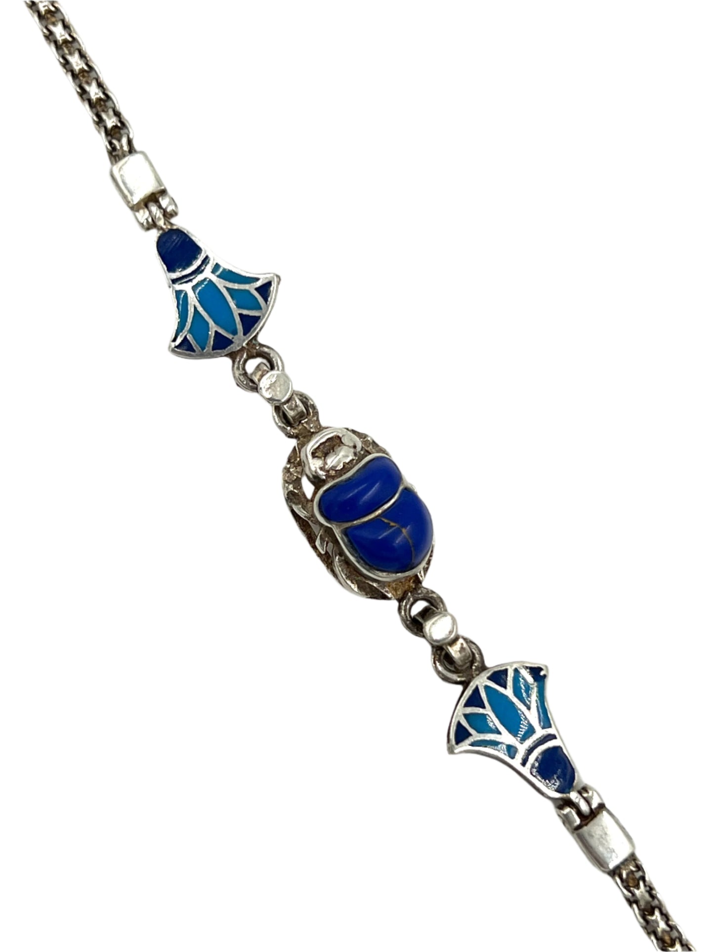 Silver Scarab & Lotus Bracelets