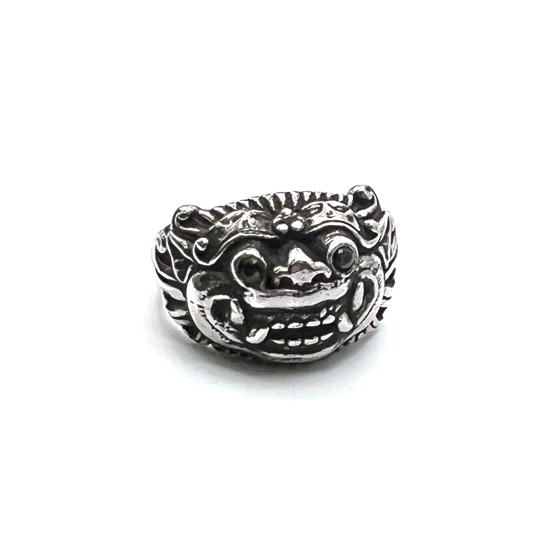 Oxidized Silver Onyx Barong Ring