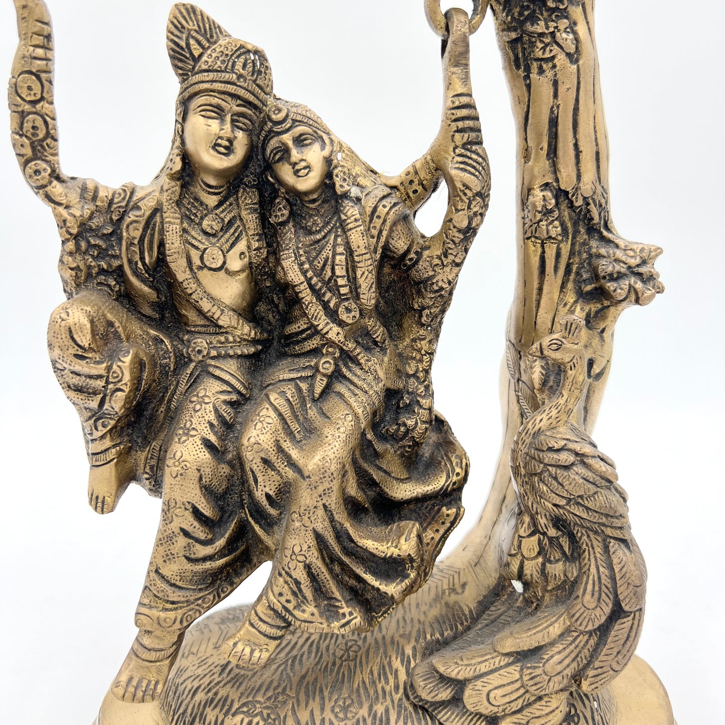 Hand Finished Brass Krishna and Radha Statue