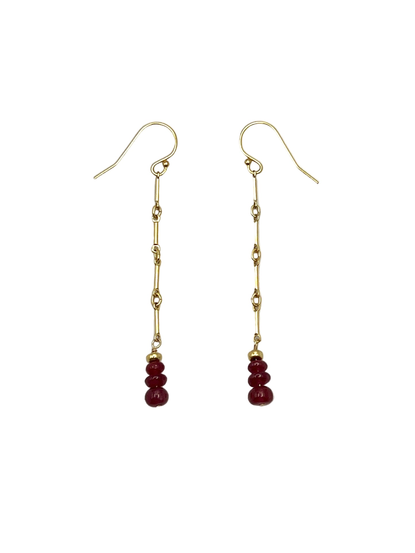 Sapphire & Ruby Gold Filled Earrings