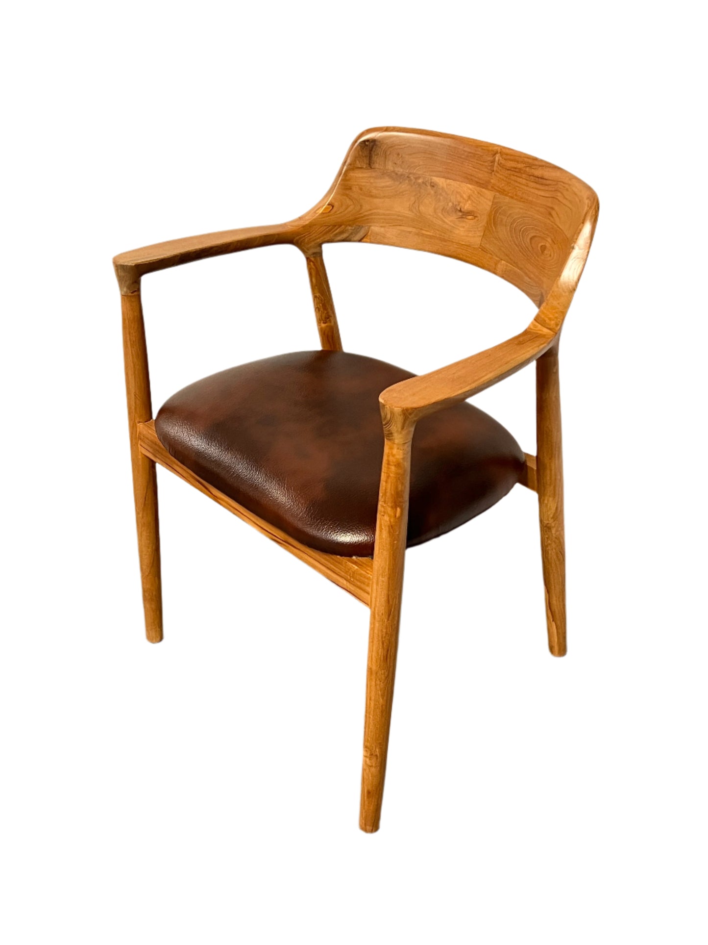 Leather Teakwood Arm Chair