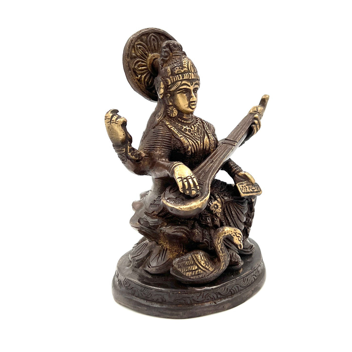 Hand Finished Brass Saraswati Statues